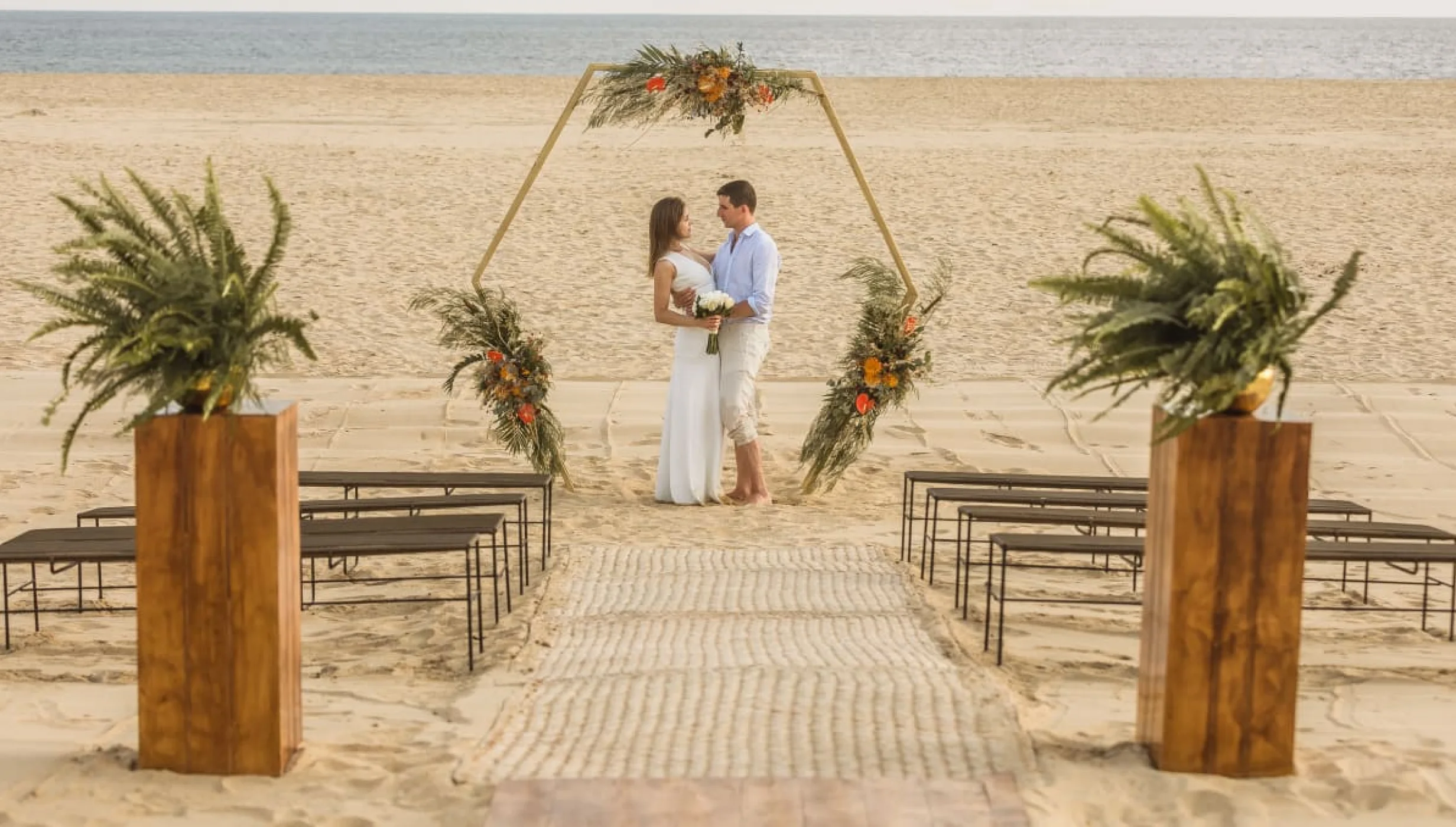 Ceremony on the beach at Nobu Los Cabos