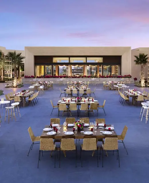 Dinner reception on shiawase terrace at Nobu Hotel Los Cabos