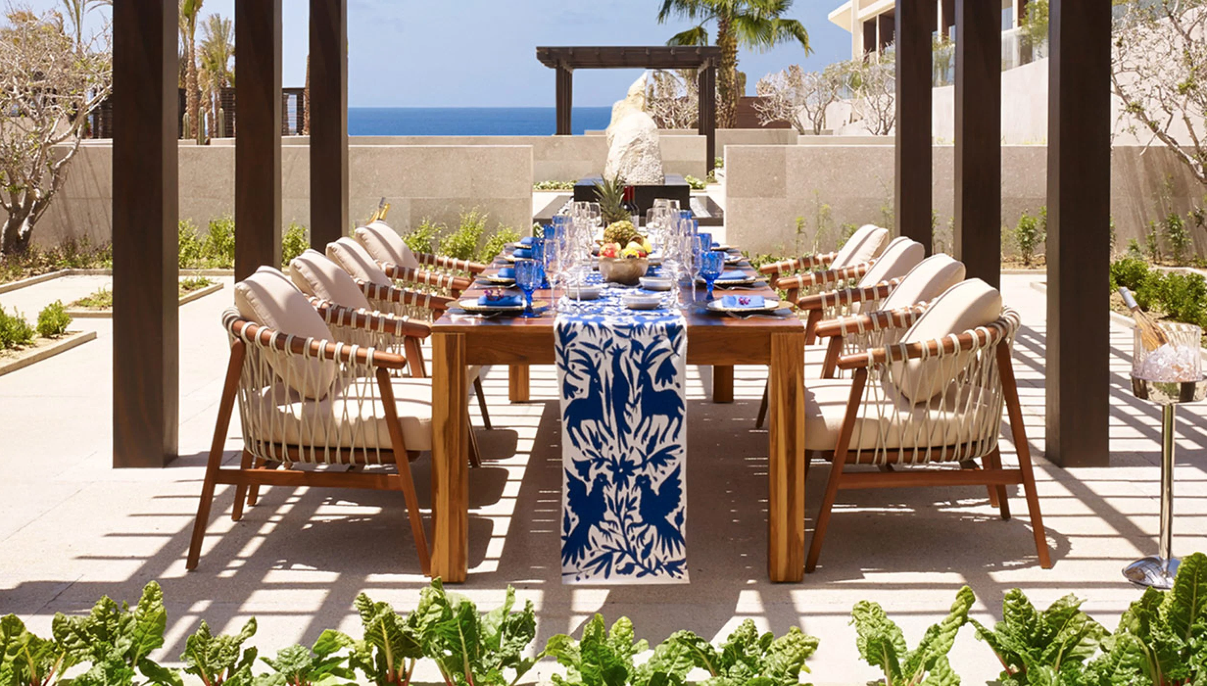 Dinner reception on yakusoku garden at nobu los cabos