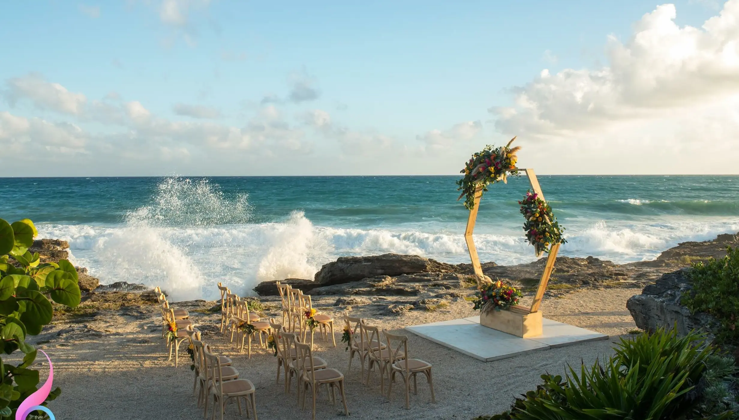 Ceremony decor on the Maya ruins at Occidental at Xcaret Destination