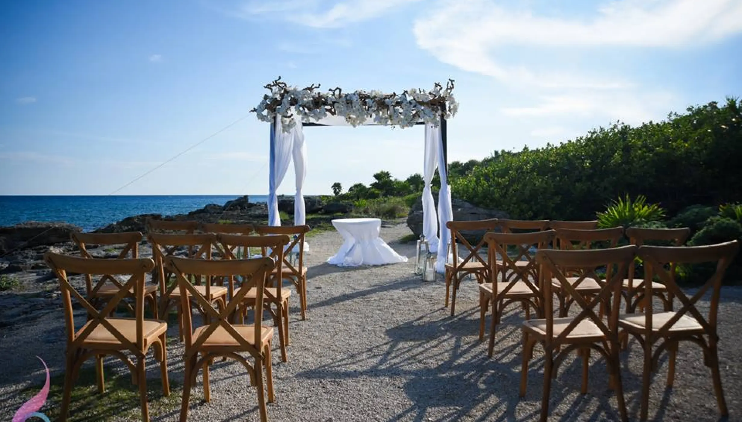 Ceremony decor on the Maya ruins at Occidental at Xcaret Destination