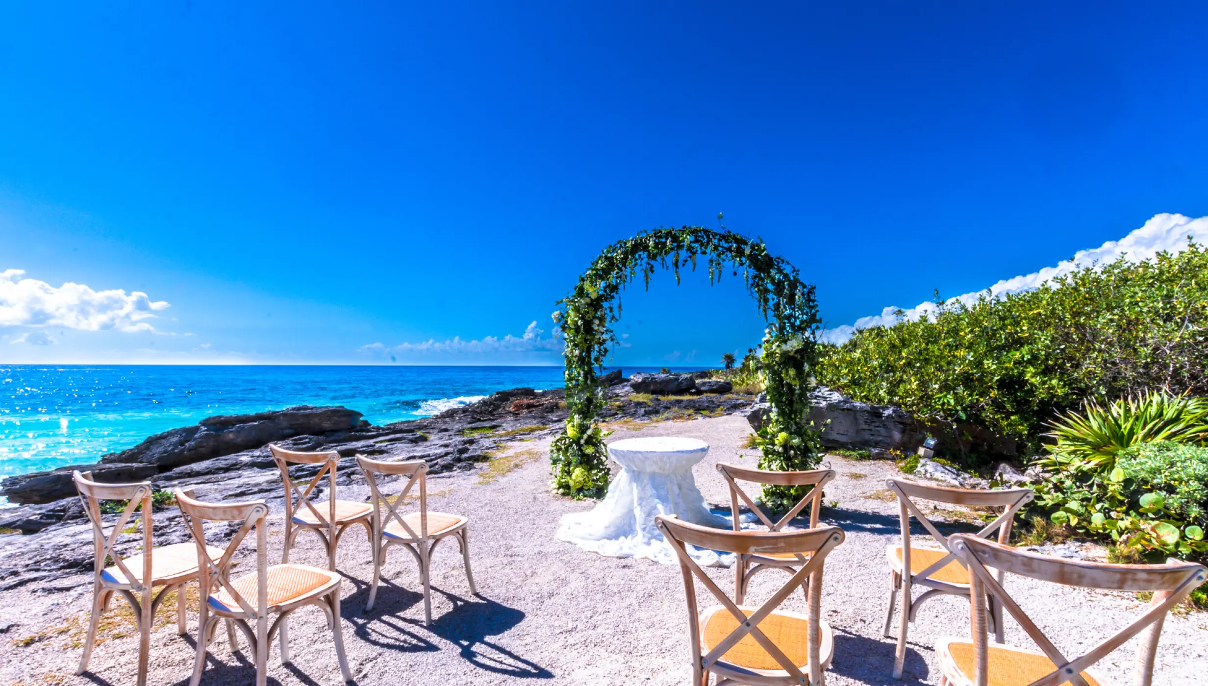 Ceremony decor on the Maya ruins at Occidental at Xcaret Destination