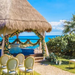 Occidental at Xcaret Destination wedding gazebo venue beside beach
