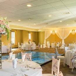 Wedding reception setup in the convention center at Ocean Coral & Turquesa Resort.
