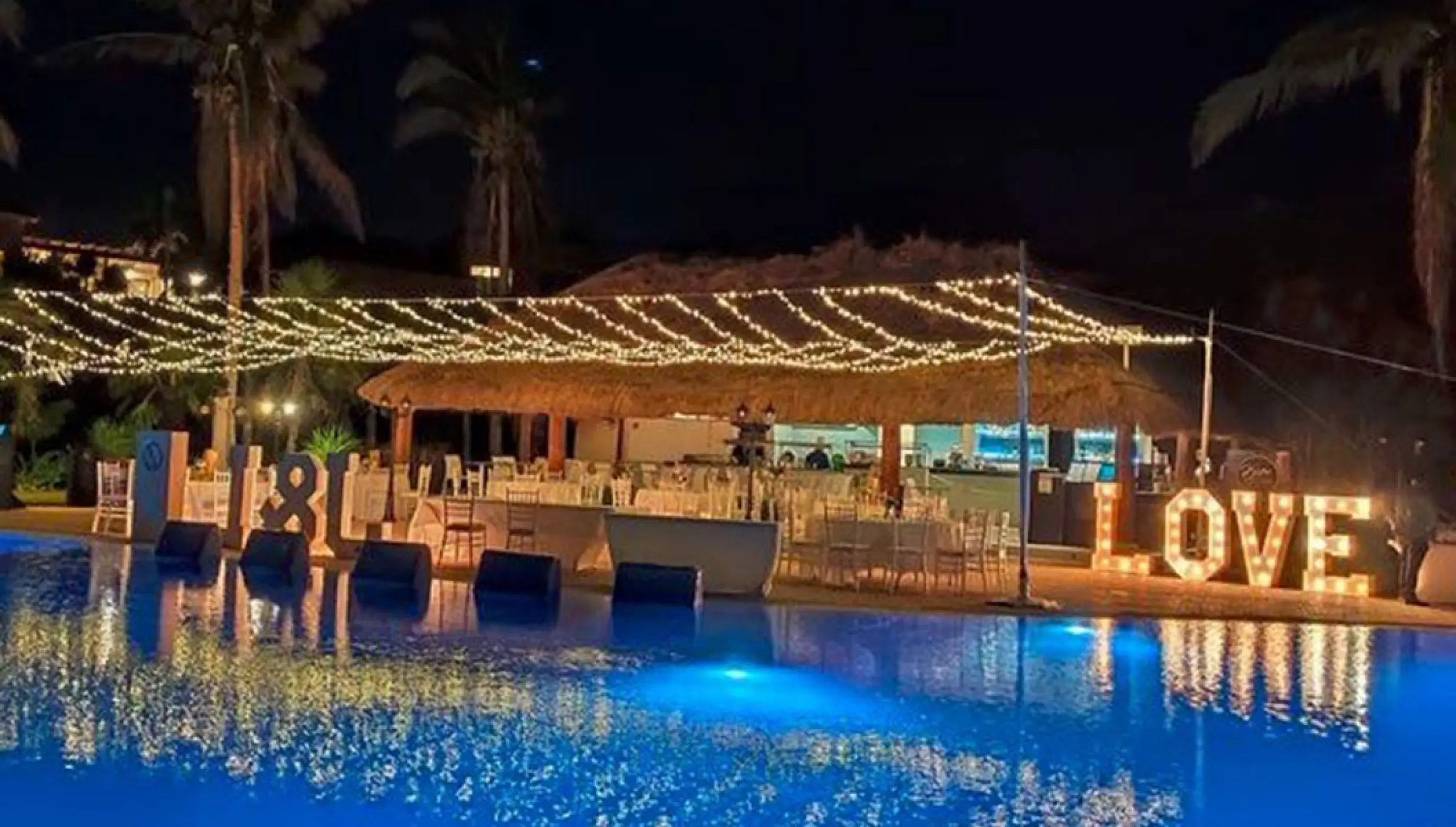 La creperie private wedding venue at Ocean Coral and Turquesa hotel.