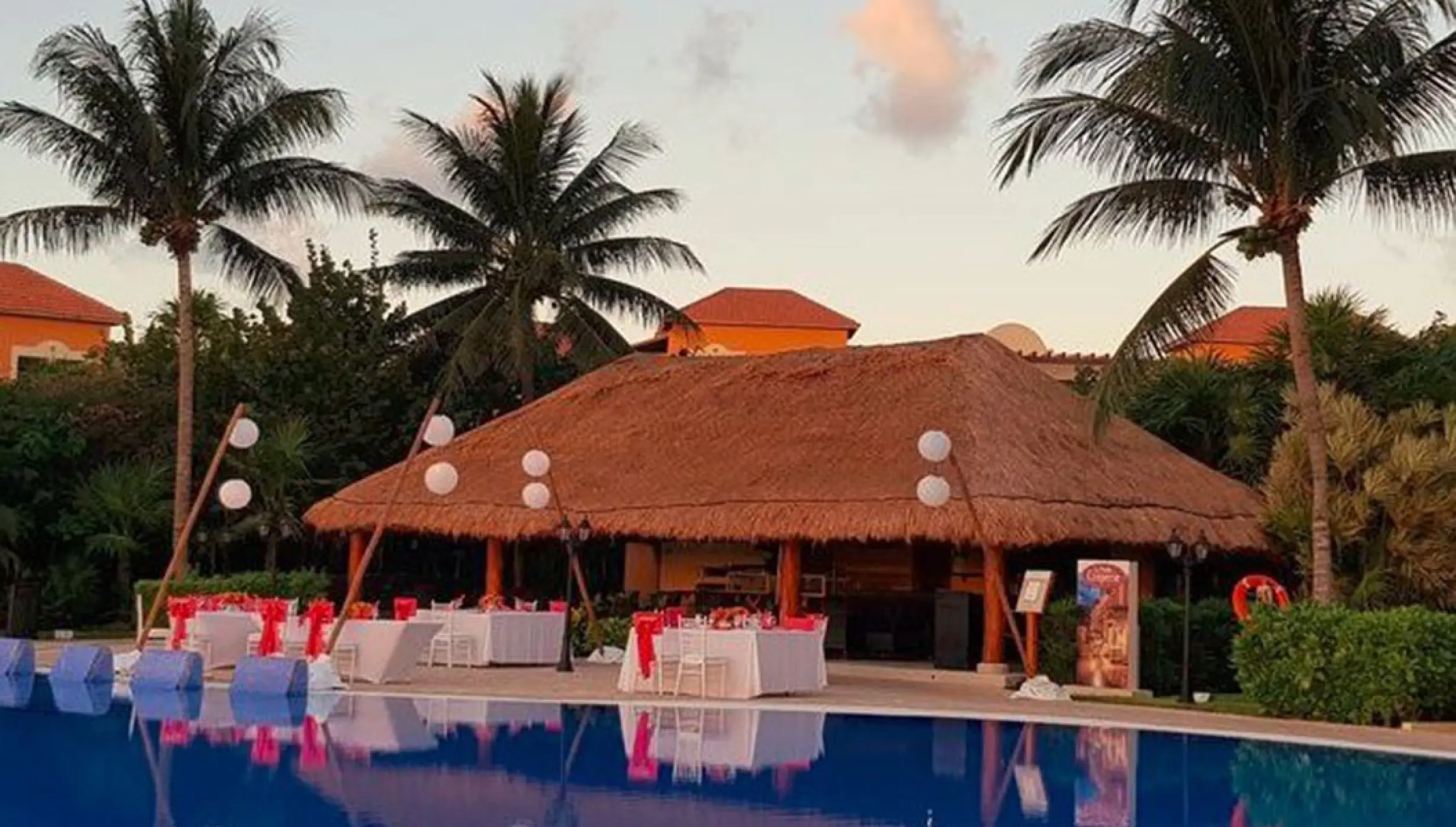 La creperie private wedding venue at Ocean Coral and Turquesa hotel.