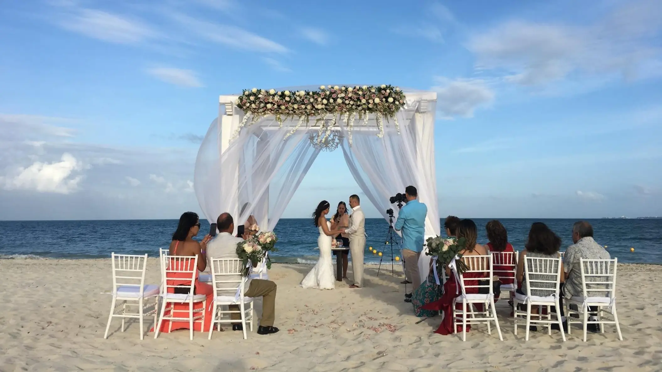 Beachfront wedding ceremony at Grand Palladium Costa Mujeres, Cancun