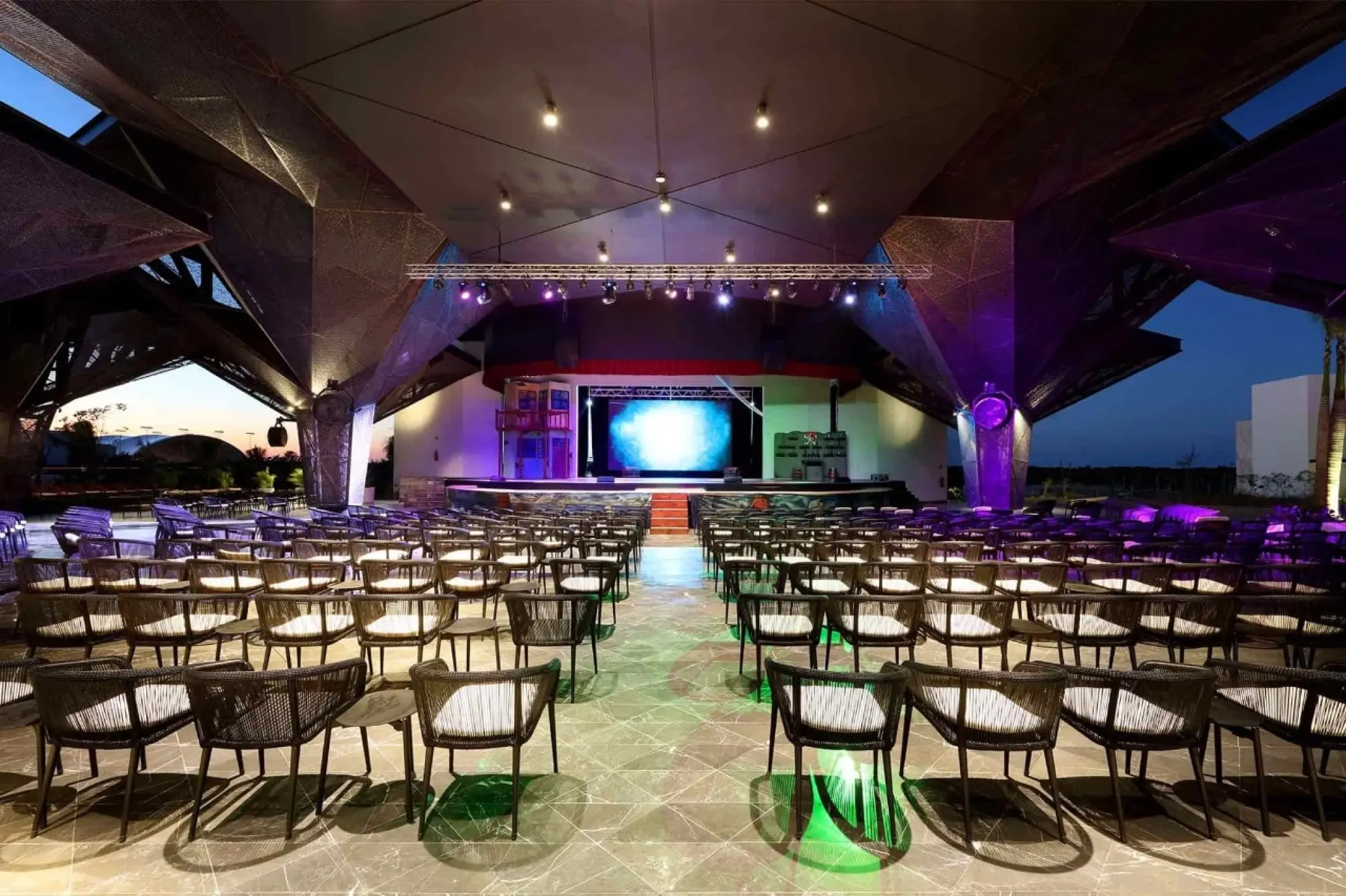 Open-air theater with rows of seating at Grand Palladium Costa Mujeres, Cancun