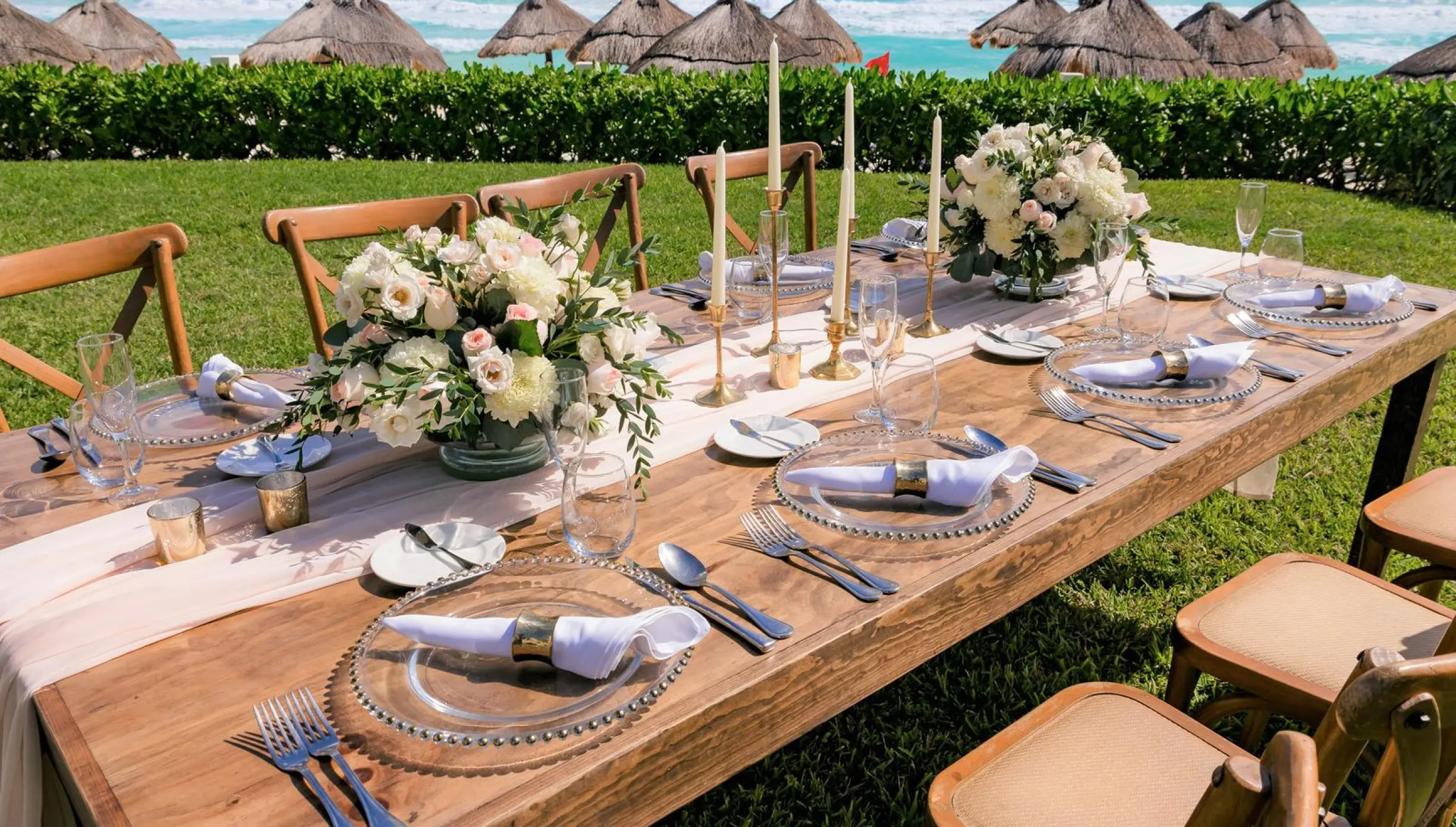 Dinner reception decor on Garden Gazebo at Paradisus Cancun