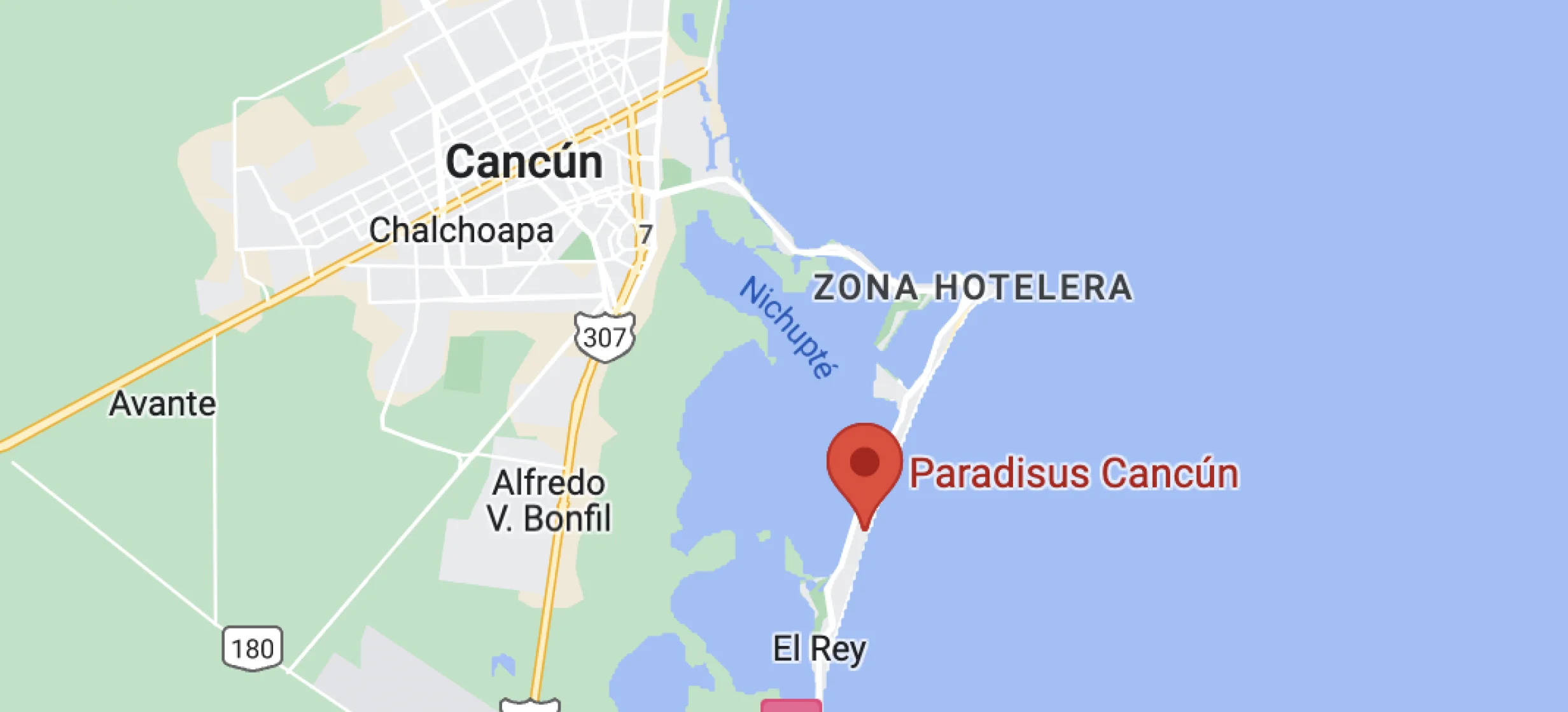 Google maps of Paradisus cancun