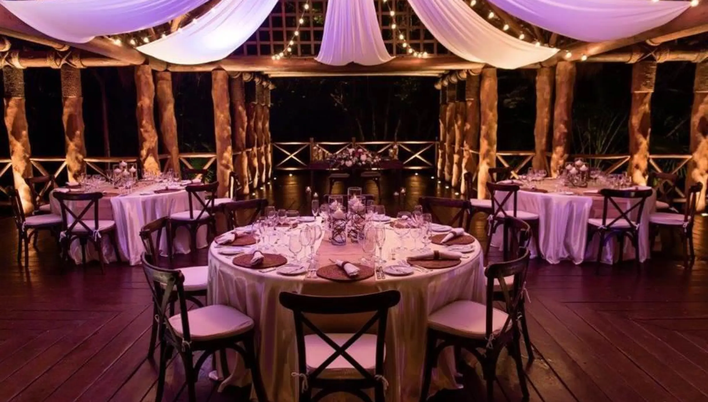 Dinner reception decor on Gazebo Perla at Paradisus La perla y Paradisus Playa del carmen