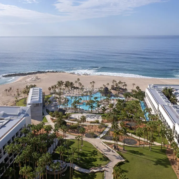 Aerial view of the pool and grounds at Paradisus Los Cabos, Cabo San Lucas