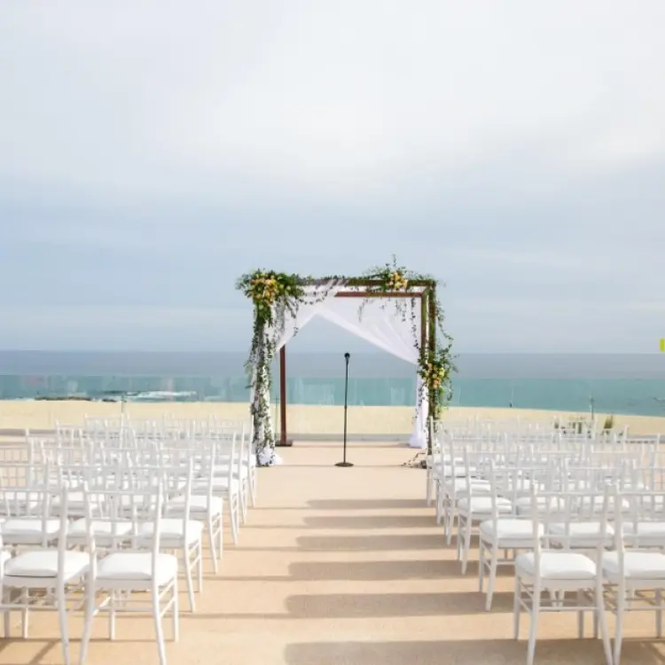 Oceanfront wedding ceremony at Paradisus Los Cabos, Cabo San Lucas