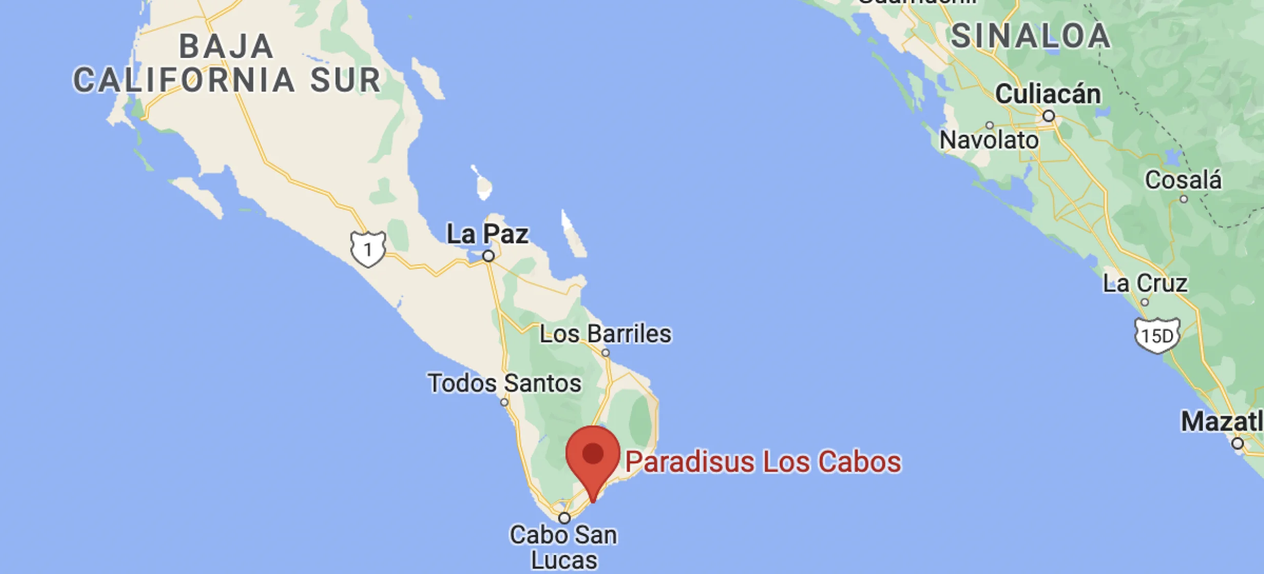 Google Maps of Paradisus Los Cabos