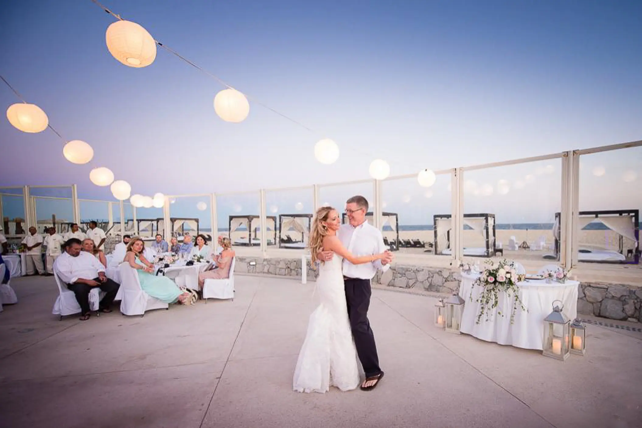 First dance on the Constellation pool deck at Pueblo Bonito Pacifica, Cabo San Lucas