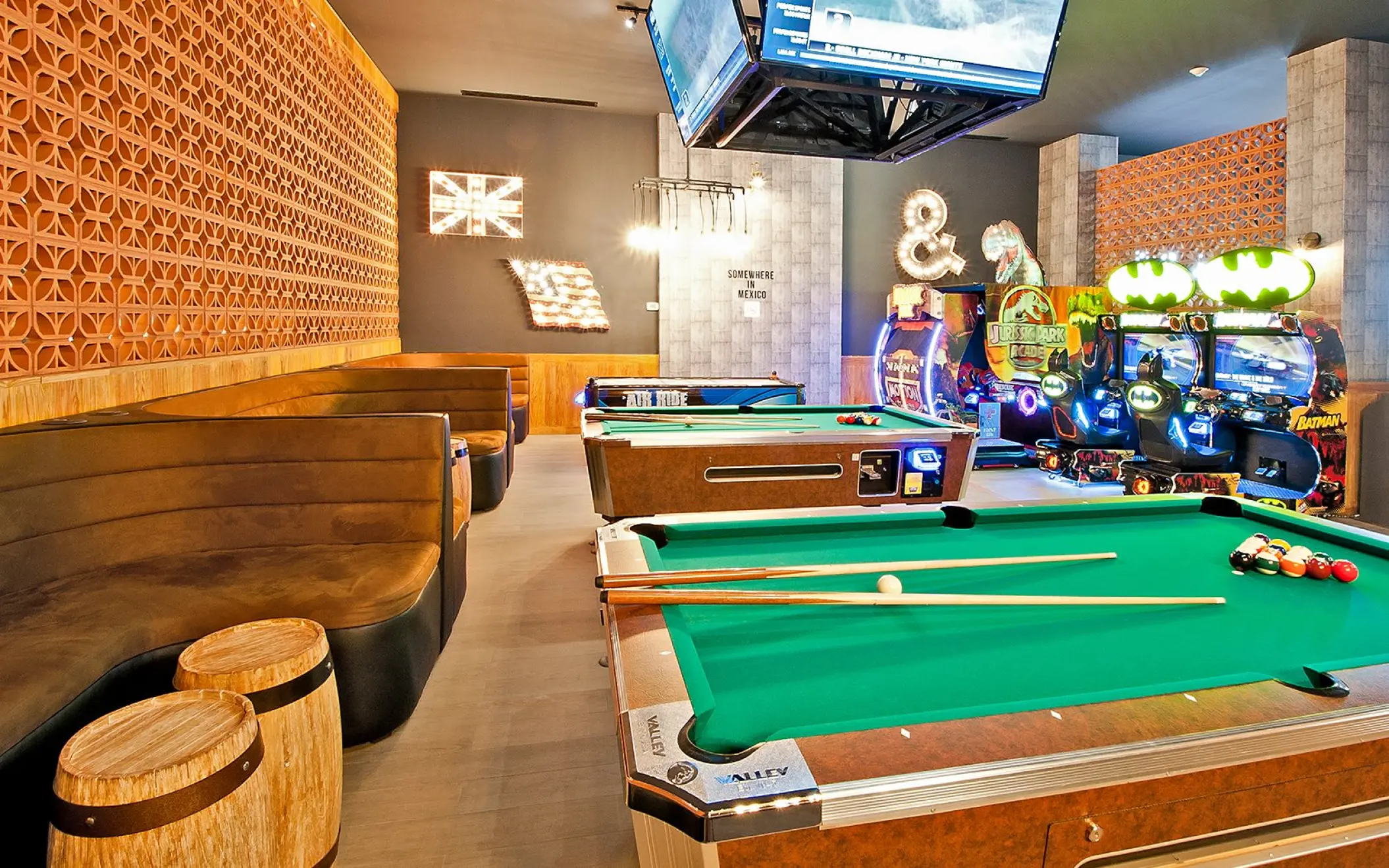Fun Lab teens club with pool tables and arcade games at Pueblo Bonito Sunset Beach, Cabo San Lucas