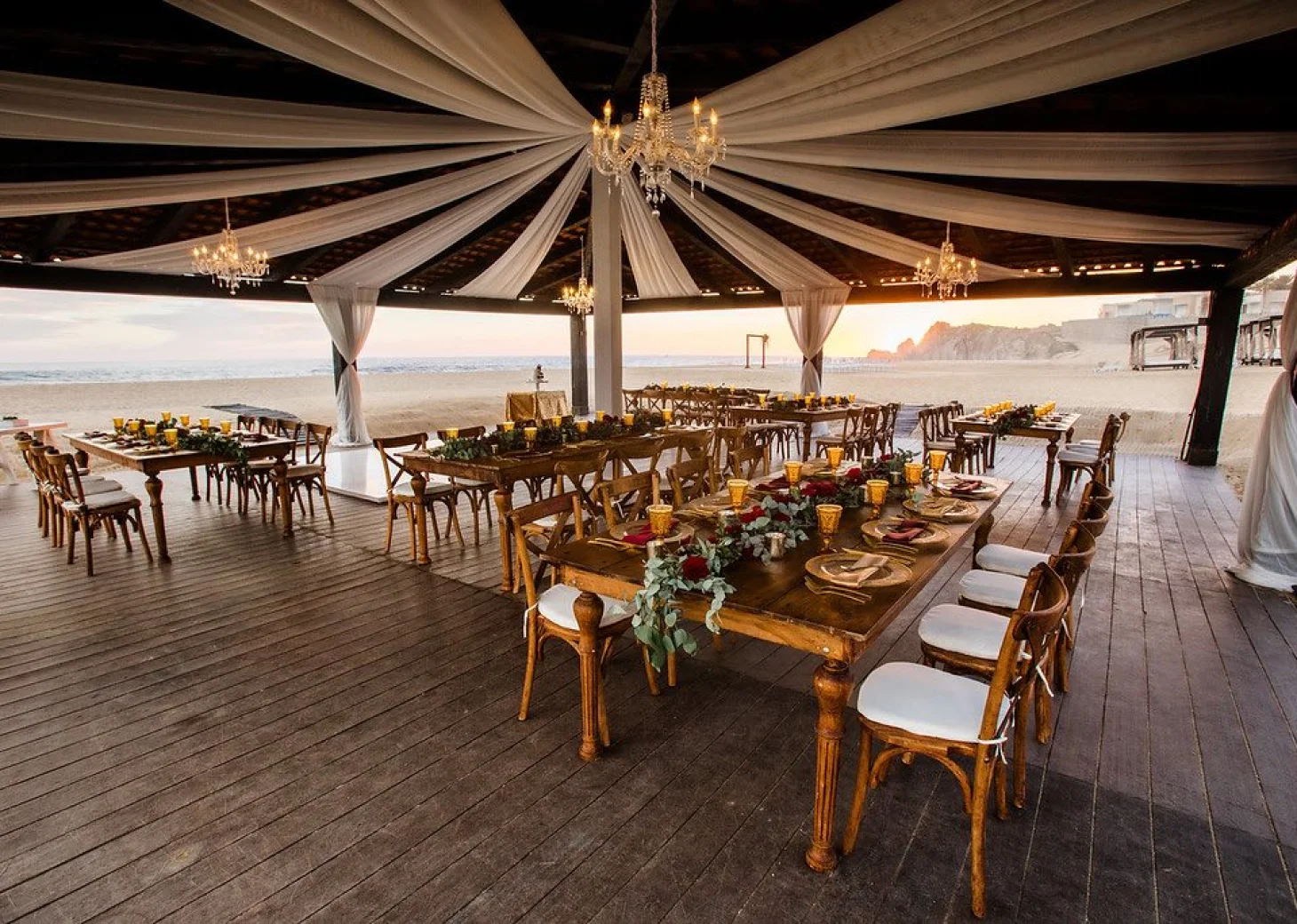 Ocean breeze deck wedding venue at Pueblo Bonito Sunset Beach Golf & Spa Resort