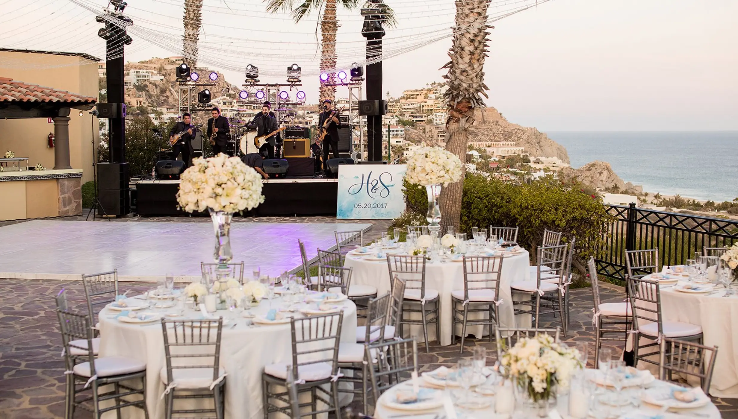 Swan terrace wedding venue at Pueblo Bonito Sunset Beach Golf & Spa Resort