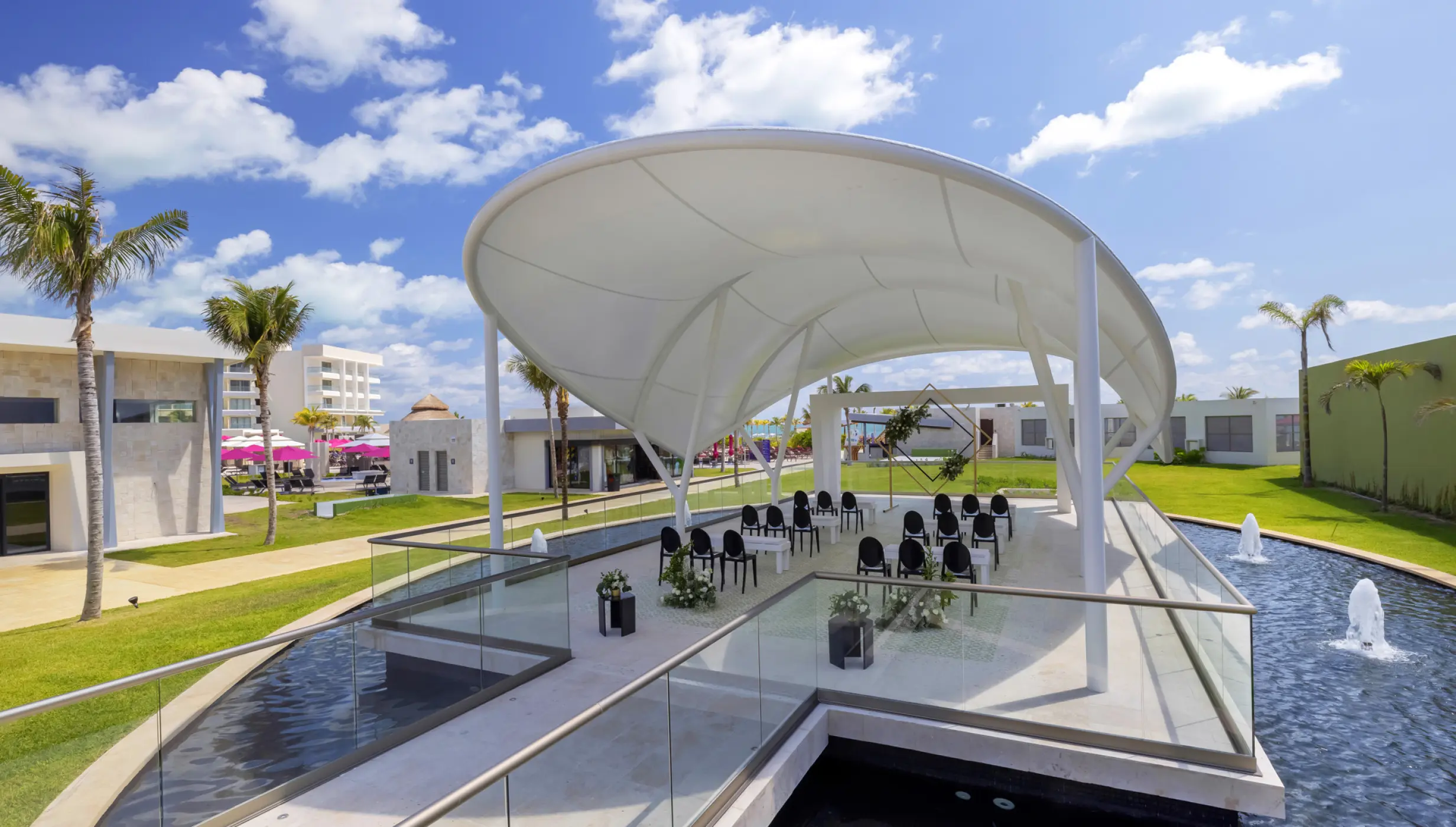 Ceremony on Palm Pavilion 1 and 2 at Planet Hollywood Cancun Resort and Spa