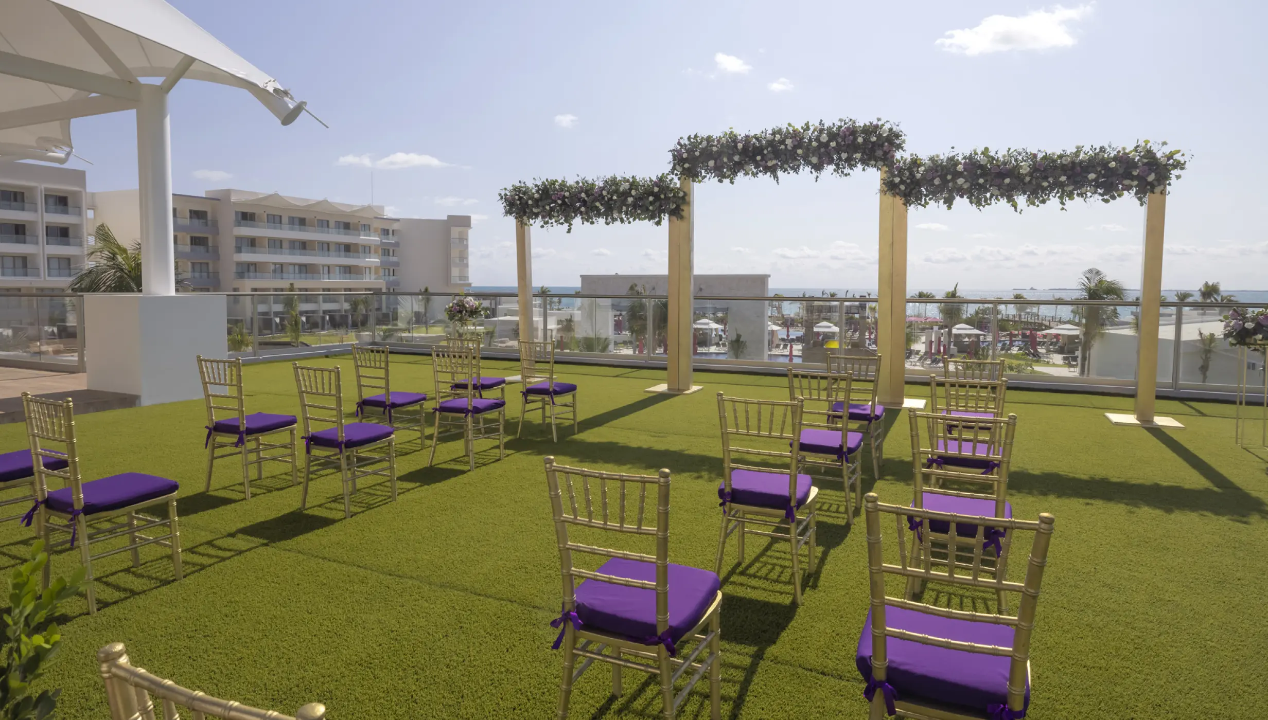 Wedding ceremony on Rooftop at Planet Hollywood Cancun Resort and Spa