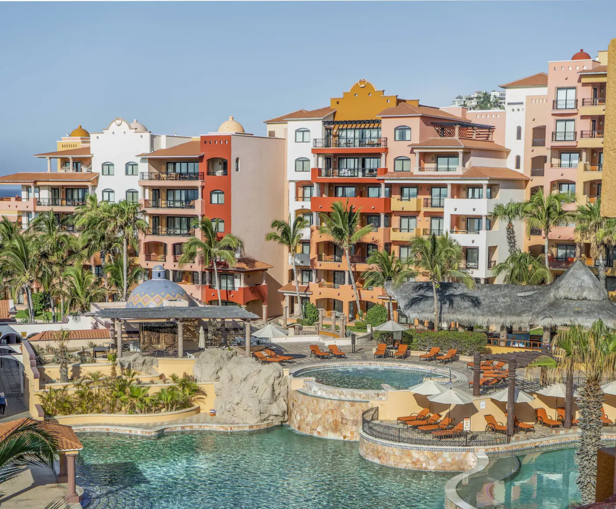Playa Grande Resort exterior and terraced pools, Cabo San Lucas