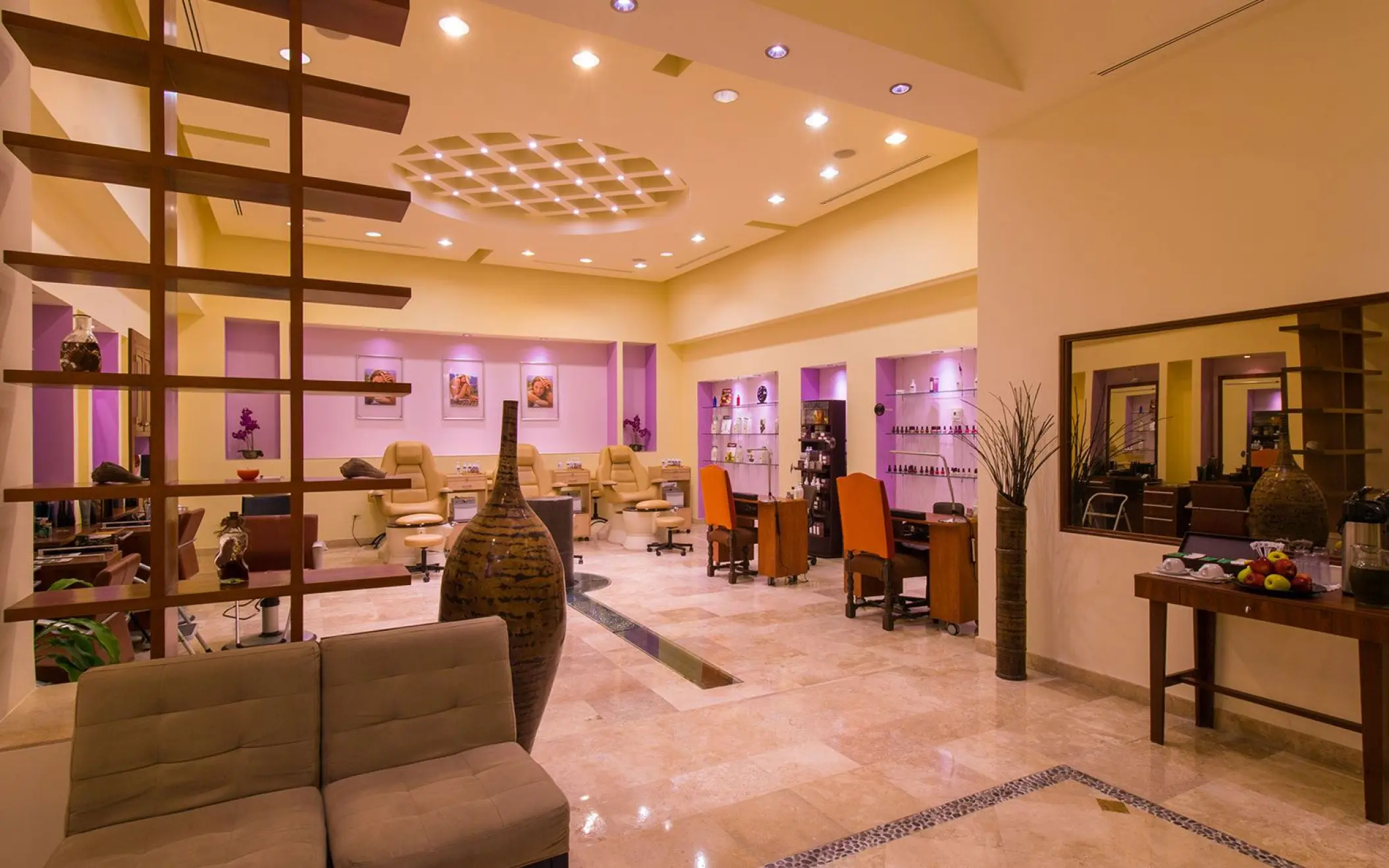 Beauty salon and spa with pedicure stations at Playa Grande Resort, Cabo San Lucas