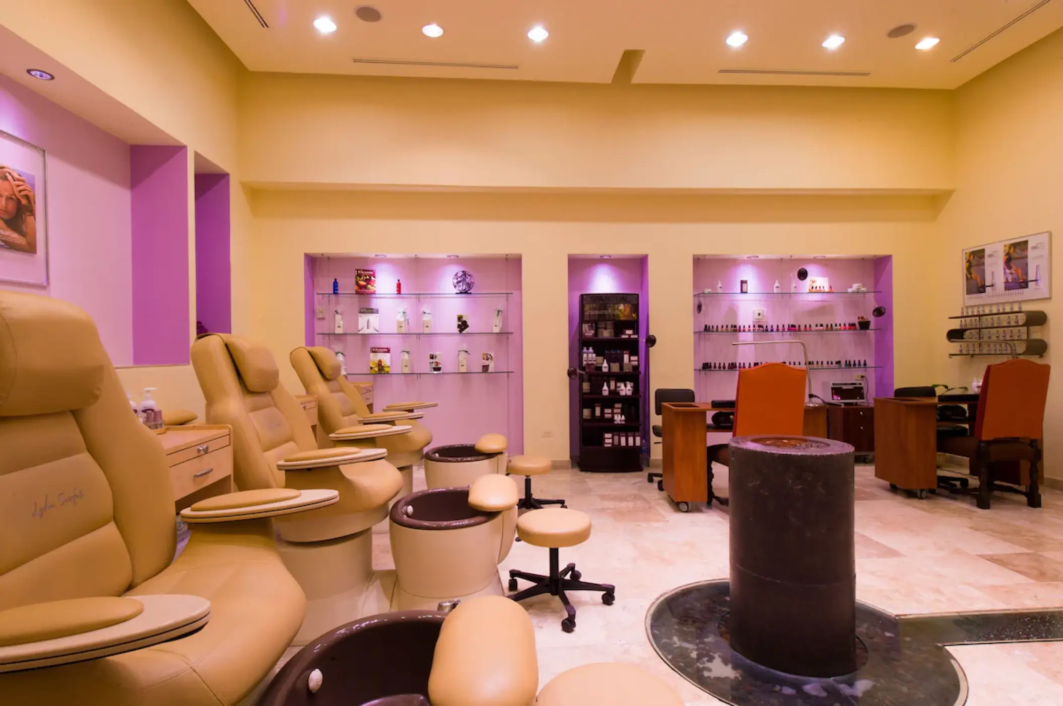 Beauty salon with pedicure stations at Playa Grande Resort, Cabo San Lucas