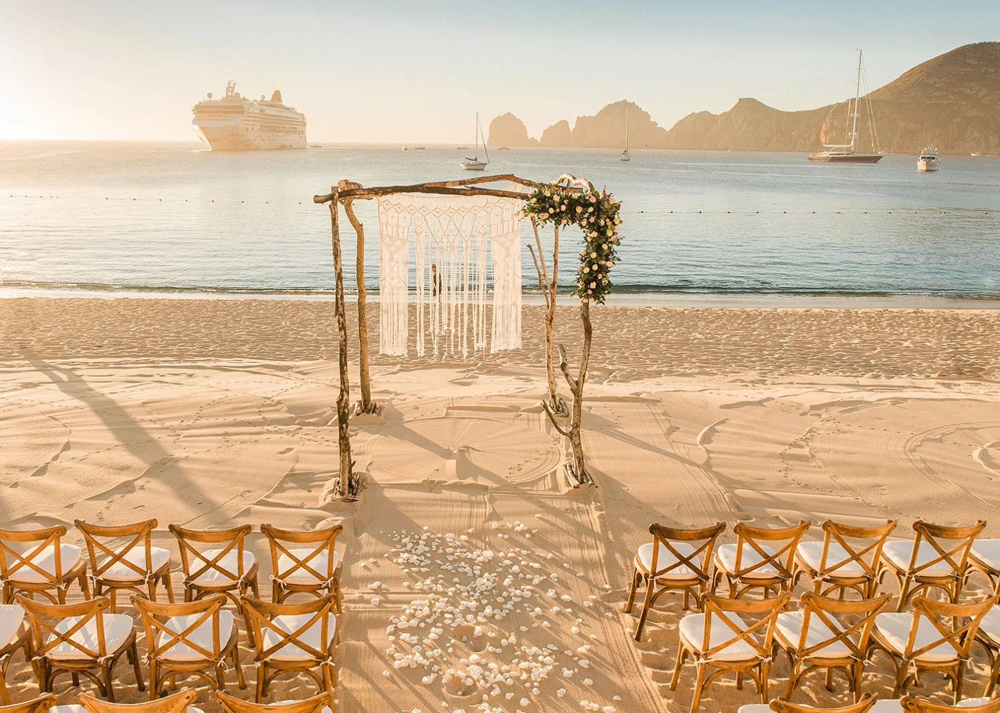 Ceremony decor at Pueblo Bonito Rose Resort
