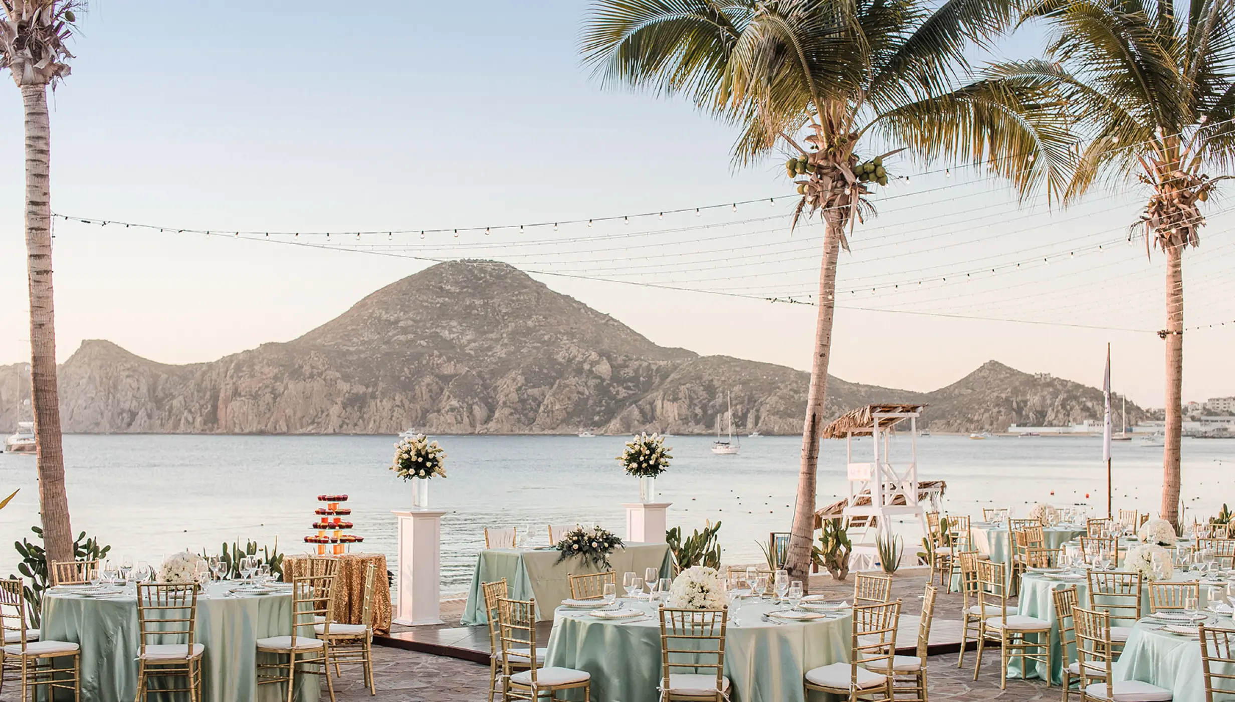Dinner reception at Pueblo Bonito Los Cabos Beach Resort.