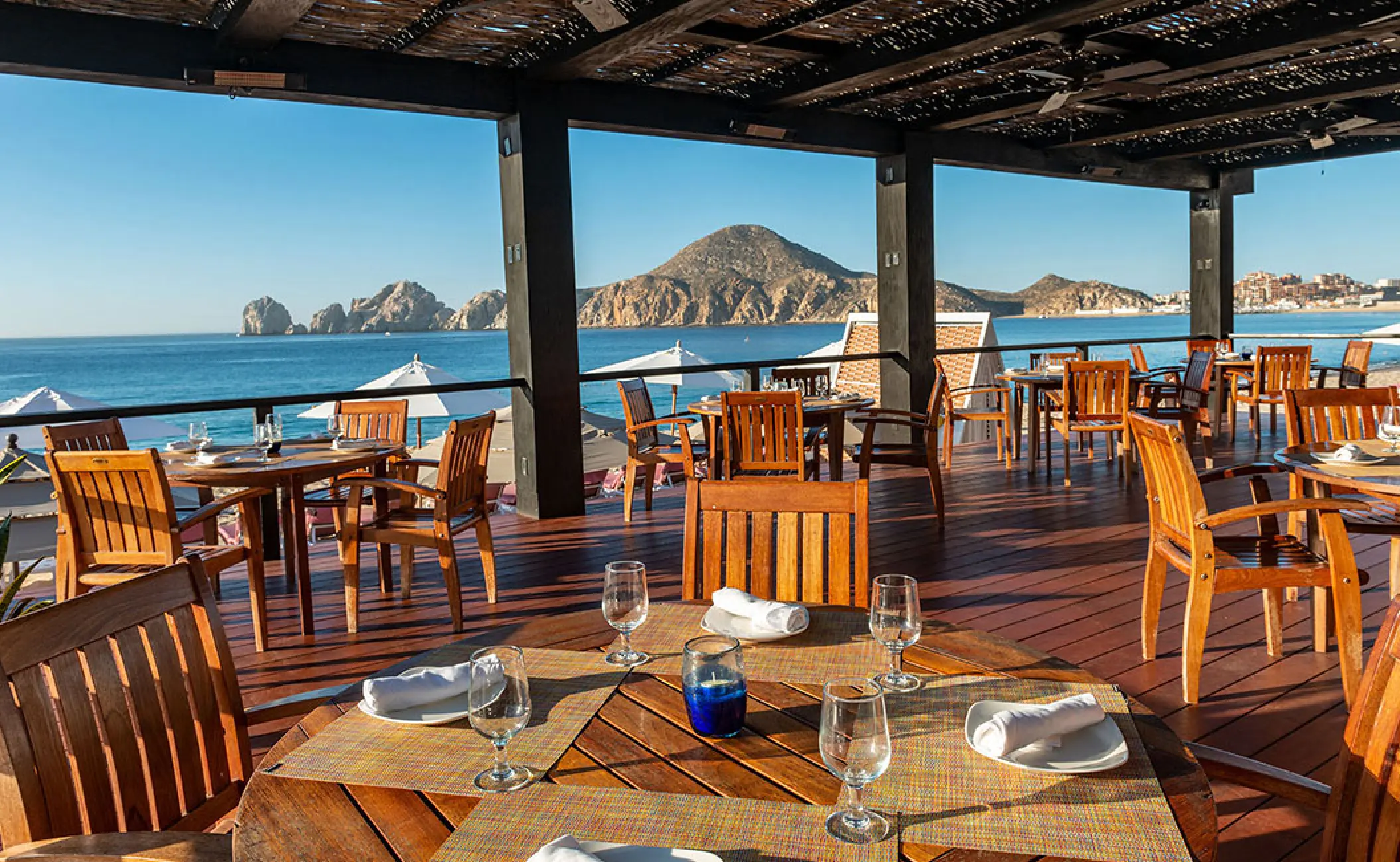 Pueblo Bonito Rose open-air restaurant overlooking the sea, Cabo San Lucas