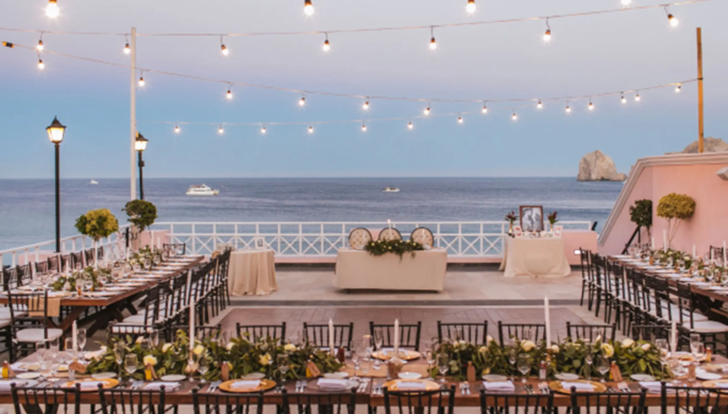 Pueblo Bonito Rose Bella Vita terrace wedding venue.