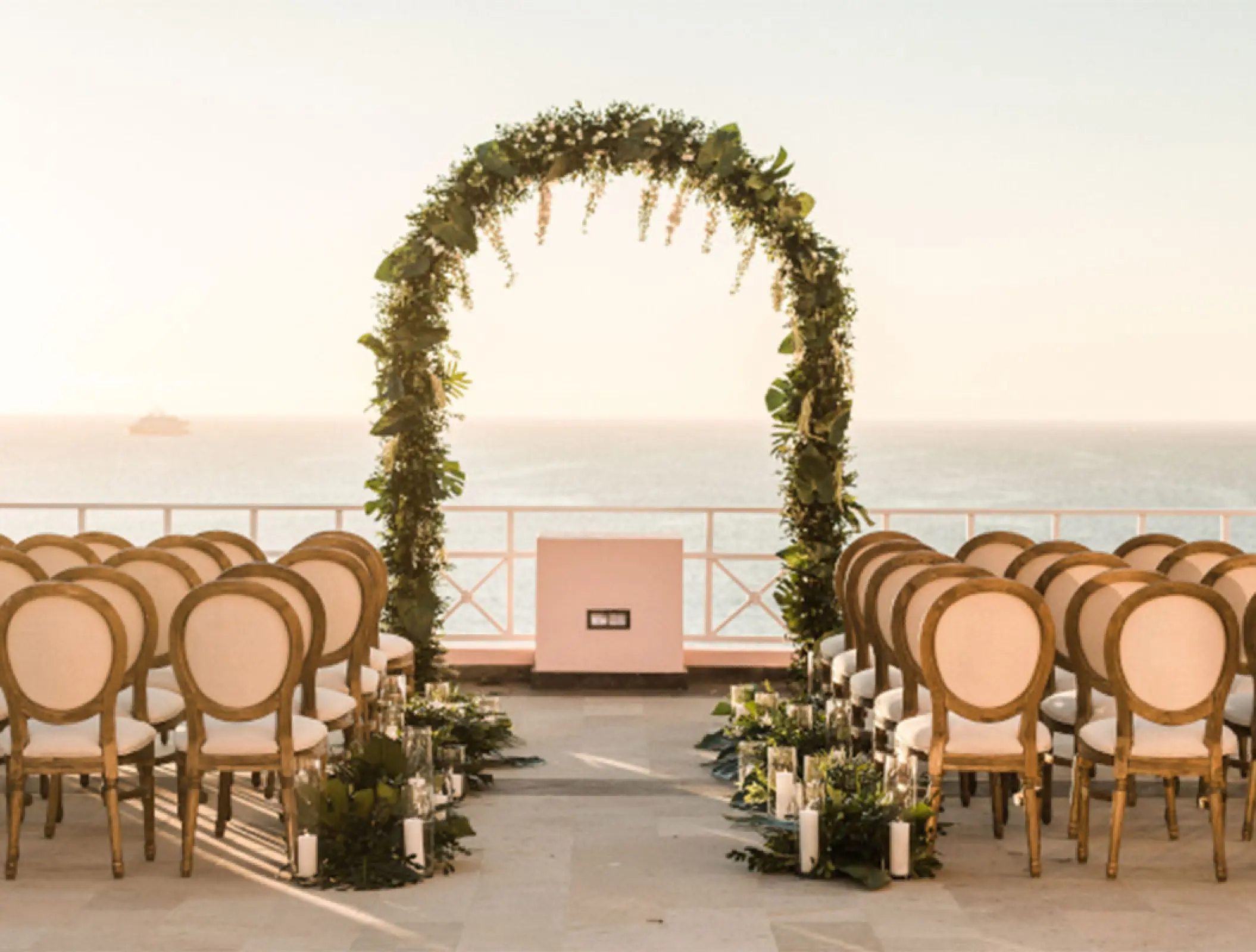 Terrace wedding ceremony at Pueblo Bonito Rose, Cabo San Lucas