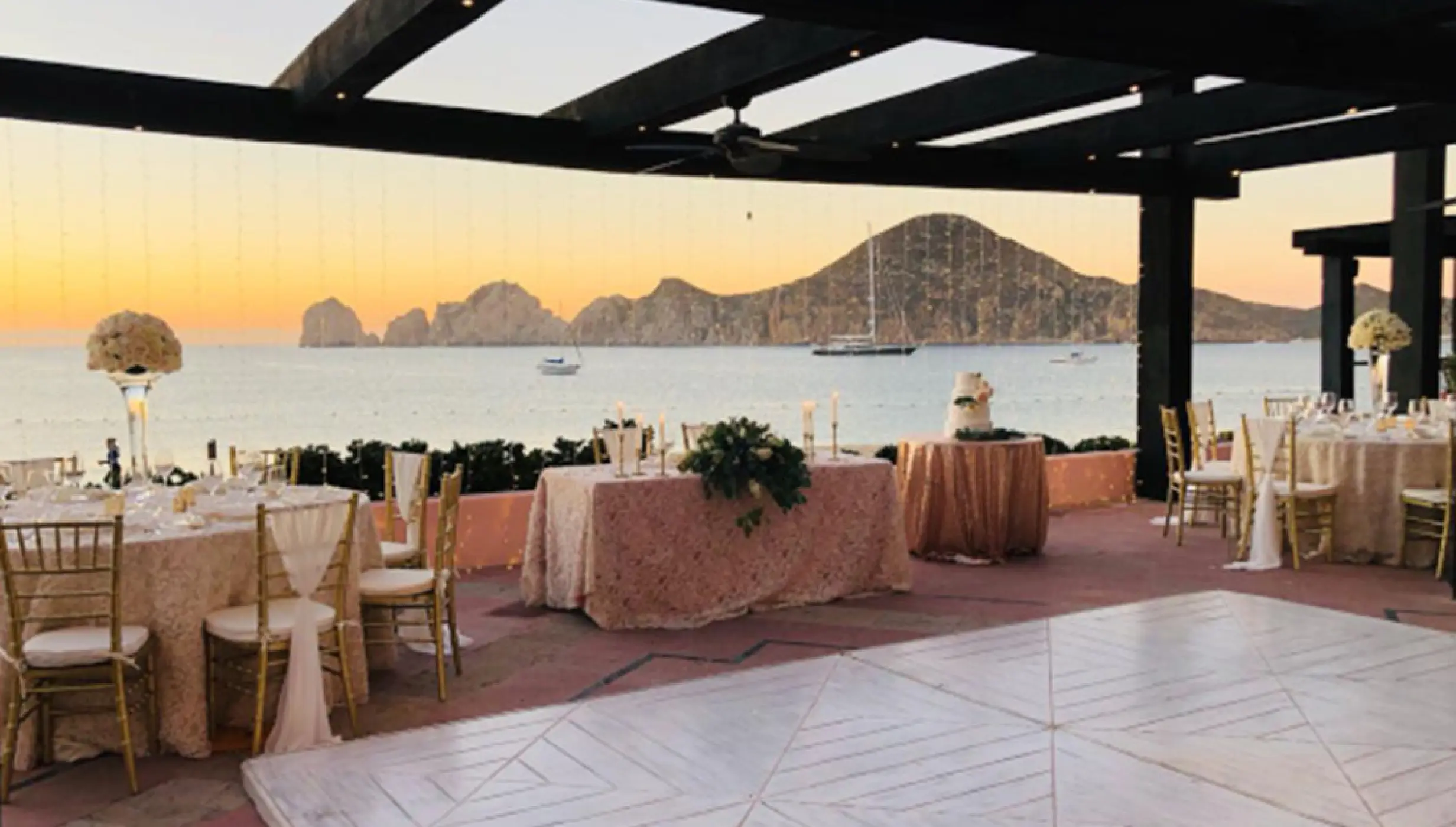 Pueblo Bonito Rose Lands End terrace wedding venue.