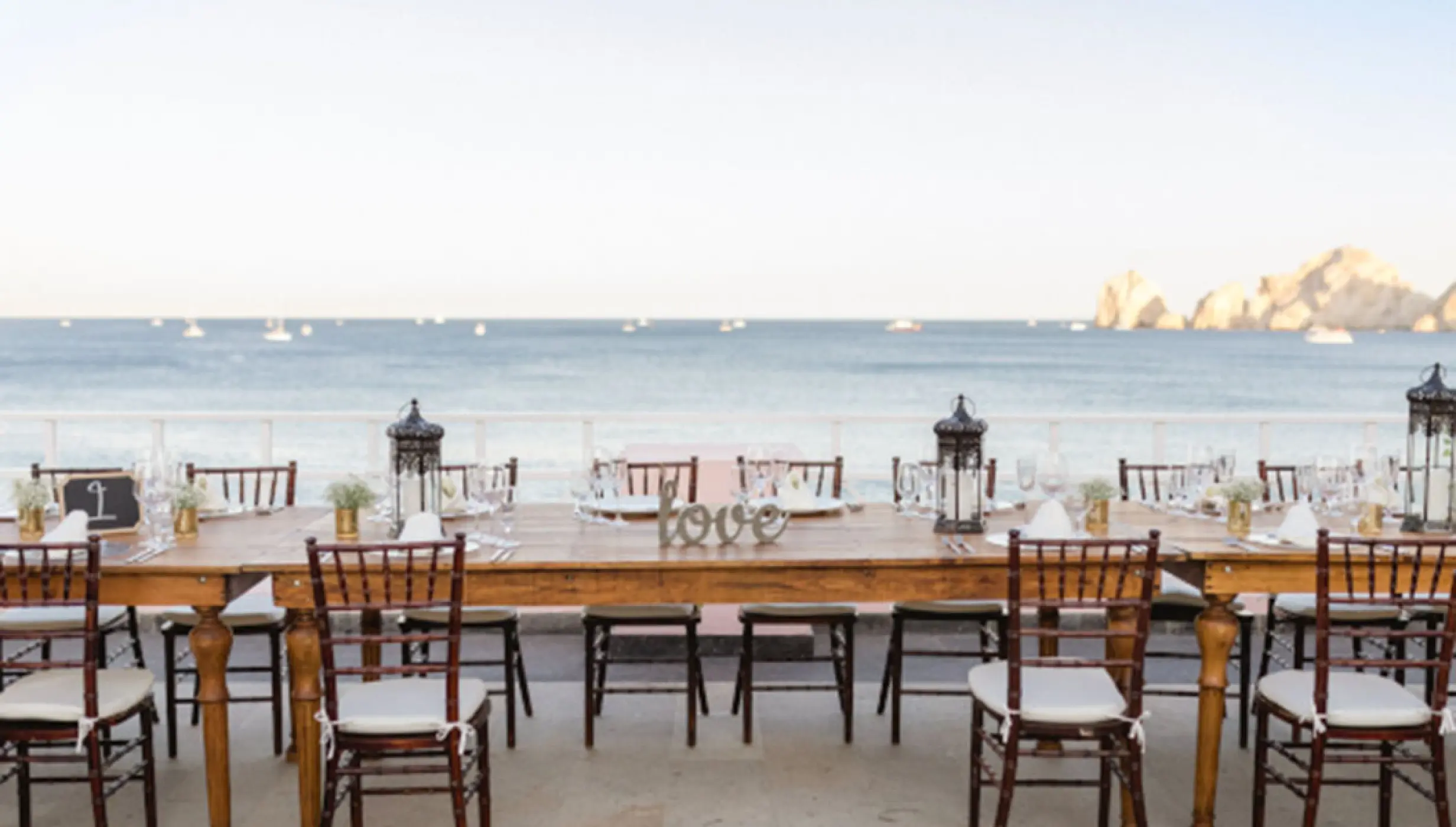 Pueblo Bonito Rose Palomas terrace wedding venue.