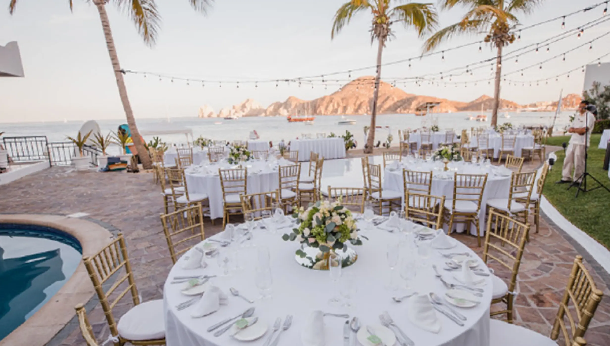 Pueblo Bonito Rose Sea of Cortez terrace wedding venue.