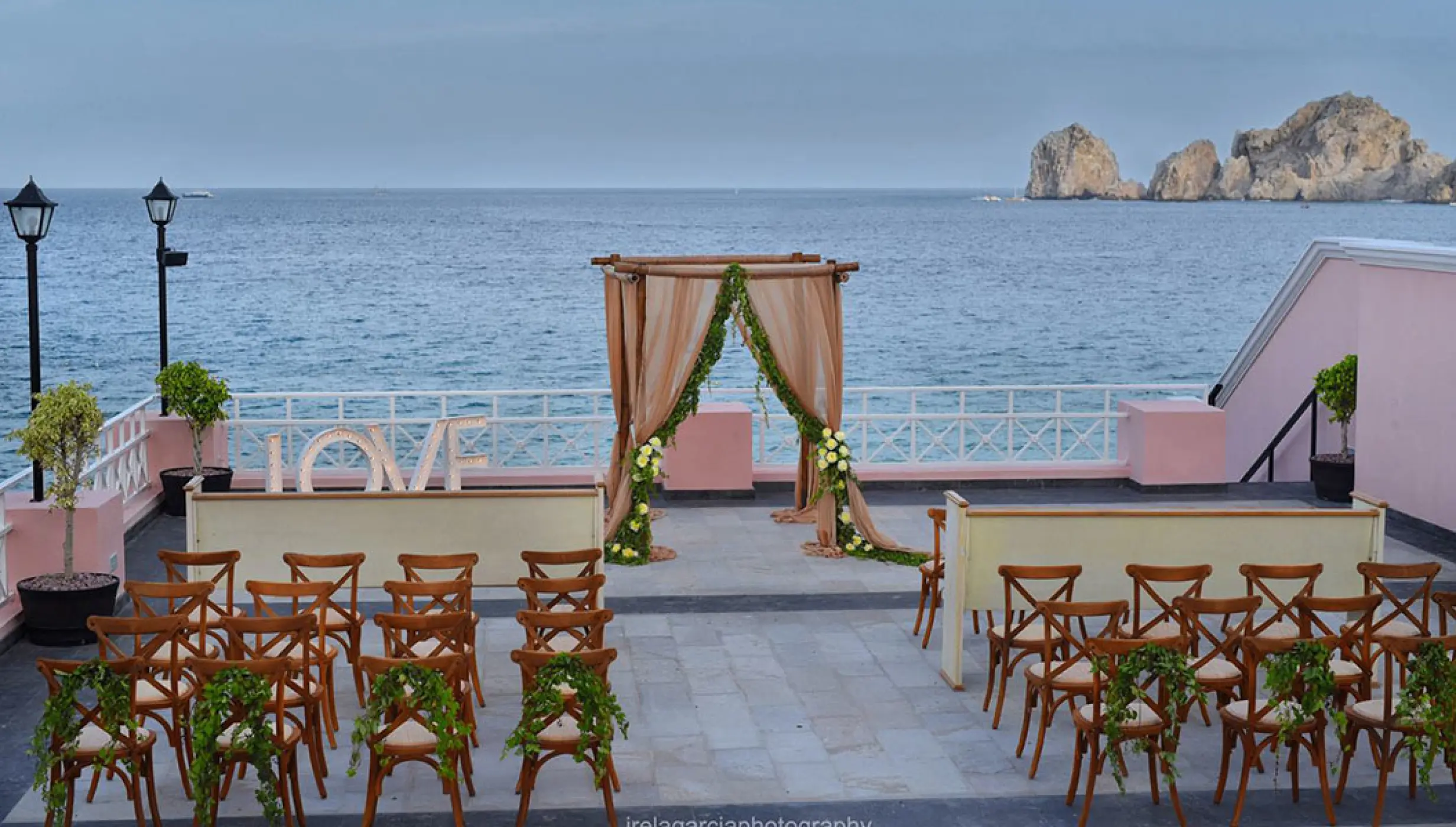 Pueblo Bonito Rose Bella Vita terrace wedding venue.
