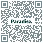 QR code featuring the Paradise Weddings logo in the center