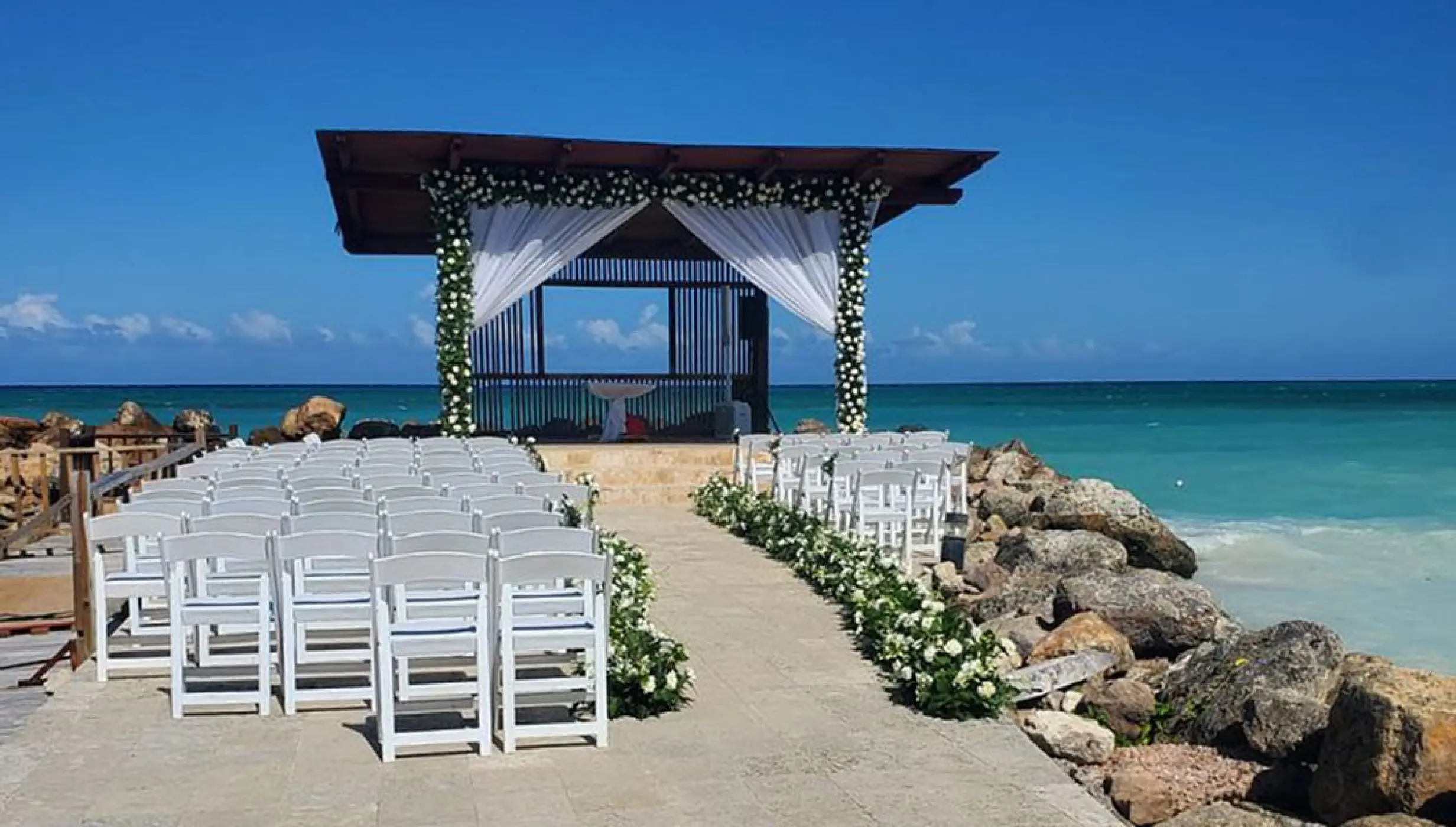 Ocean Gazebo Wedding Venue at Royalton Blue Waters.