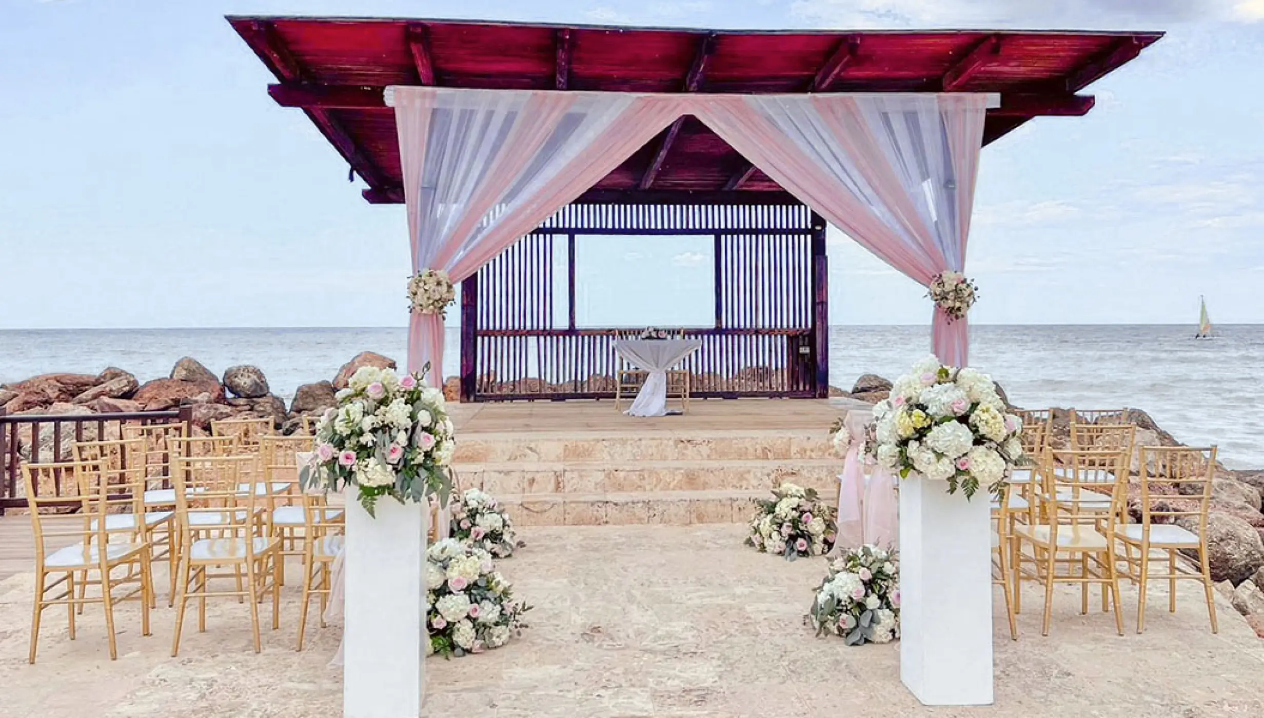Ocean Gazebo Wedding Venue at Royalton Blue Waters.