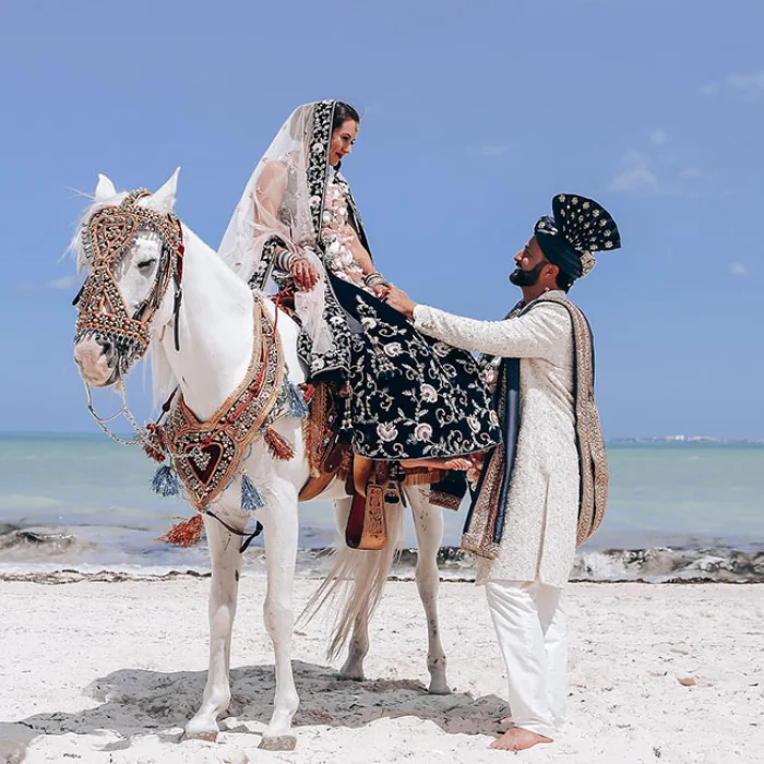 South Asian Wedding at Atelier Playa Mujeres resort.