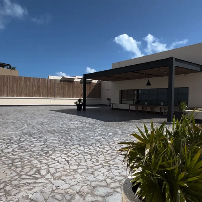 Los abrazos terrace wedding venue at atelier playa mujeres
