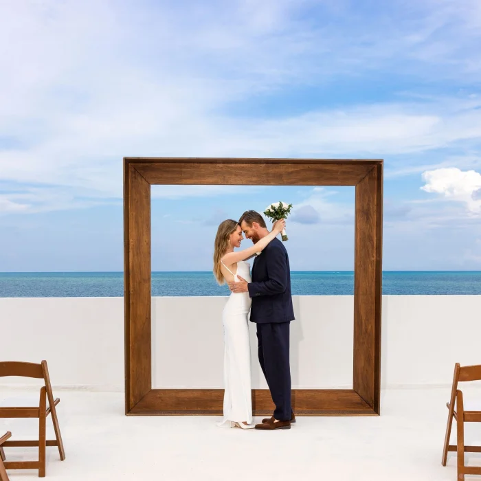 bride and groom at AVA Resort Cancun