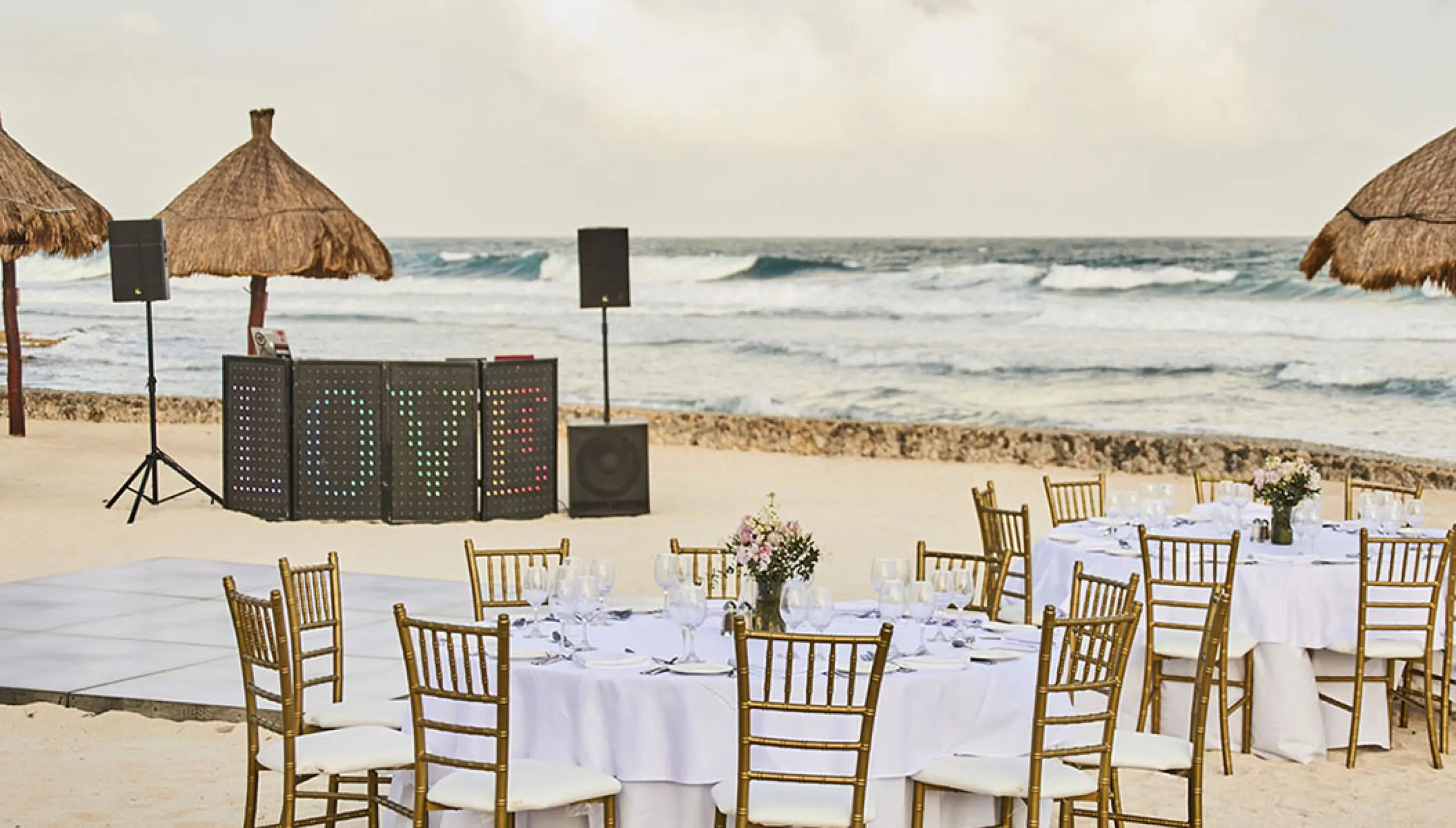 Beach wedding venue at Bahia Principe Resorts.