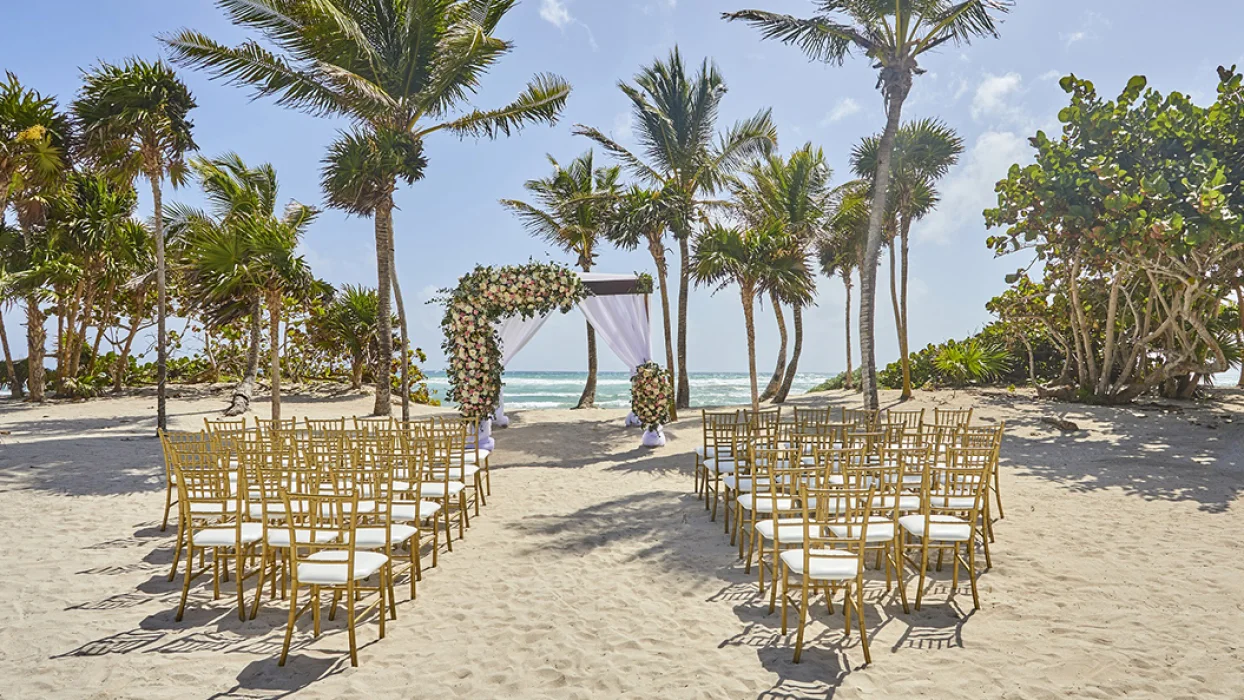 Beach huppa wedding venue at Bahia Principe Riviera Maya