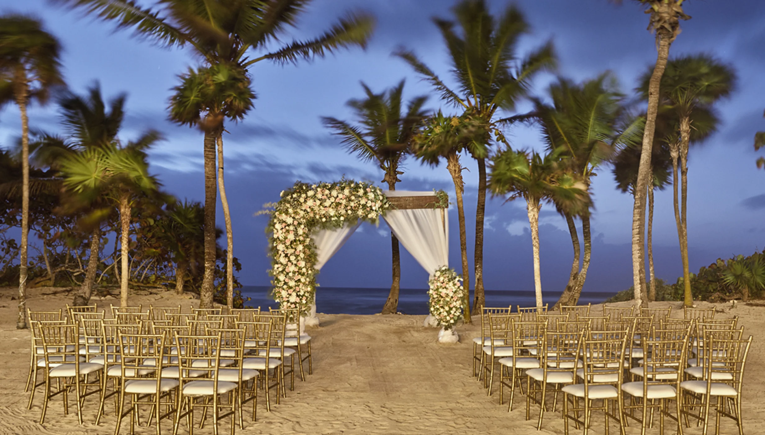 Beach huppa wedding venue at Bahia Principe Riviera Maya