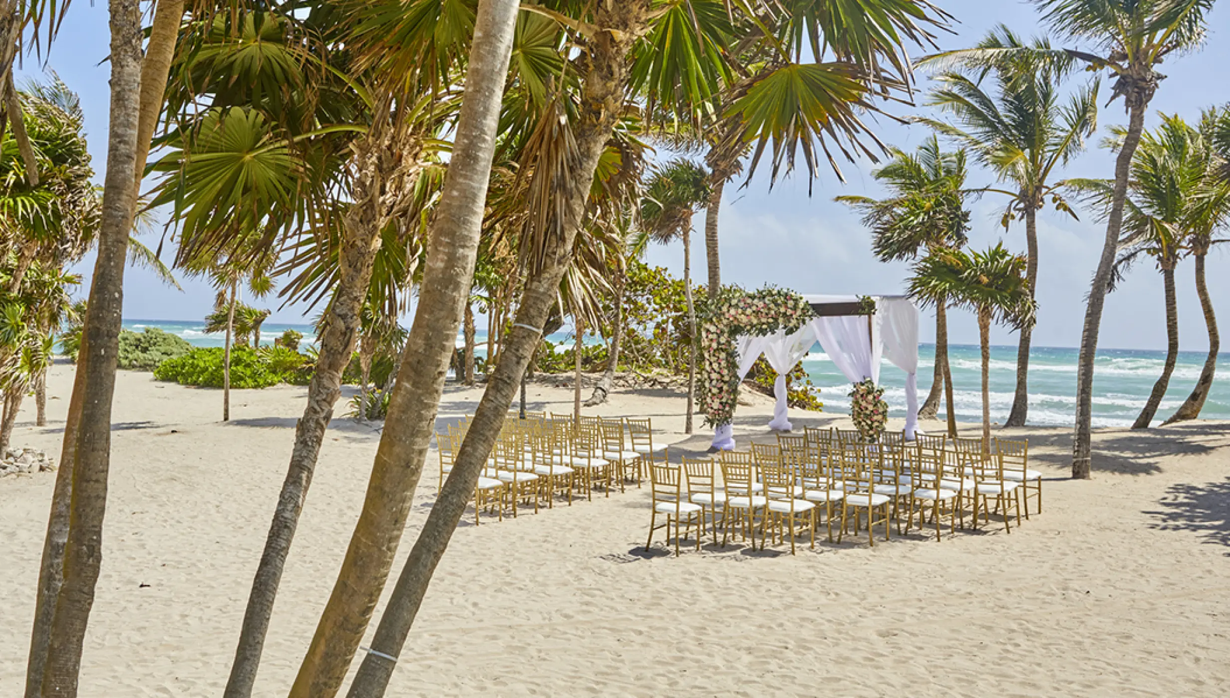 Beach huppa wedding venue at Bahia Principe Riviera Maya