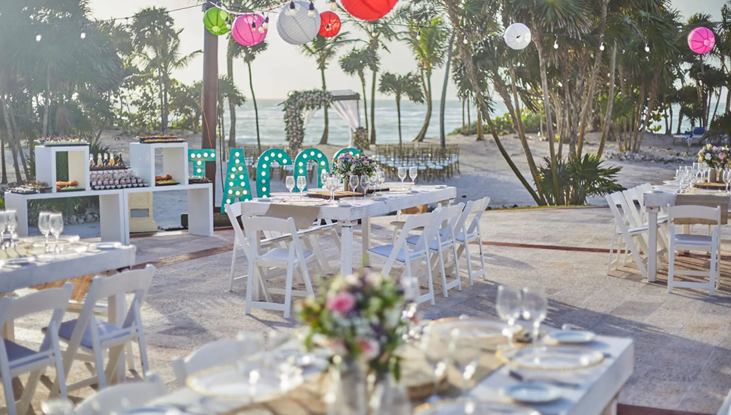 Poolside wedding venue at Bahia Principe Riviera Maya