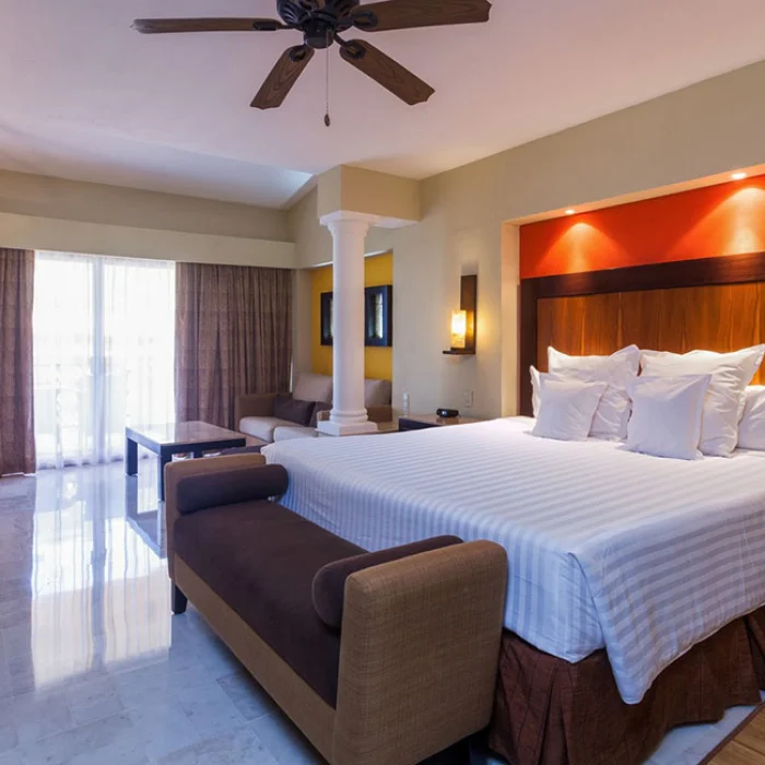 Deluxe king suite at Barcelo Puerto Vallarta resort.