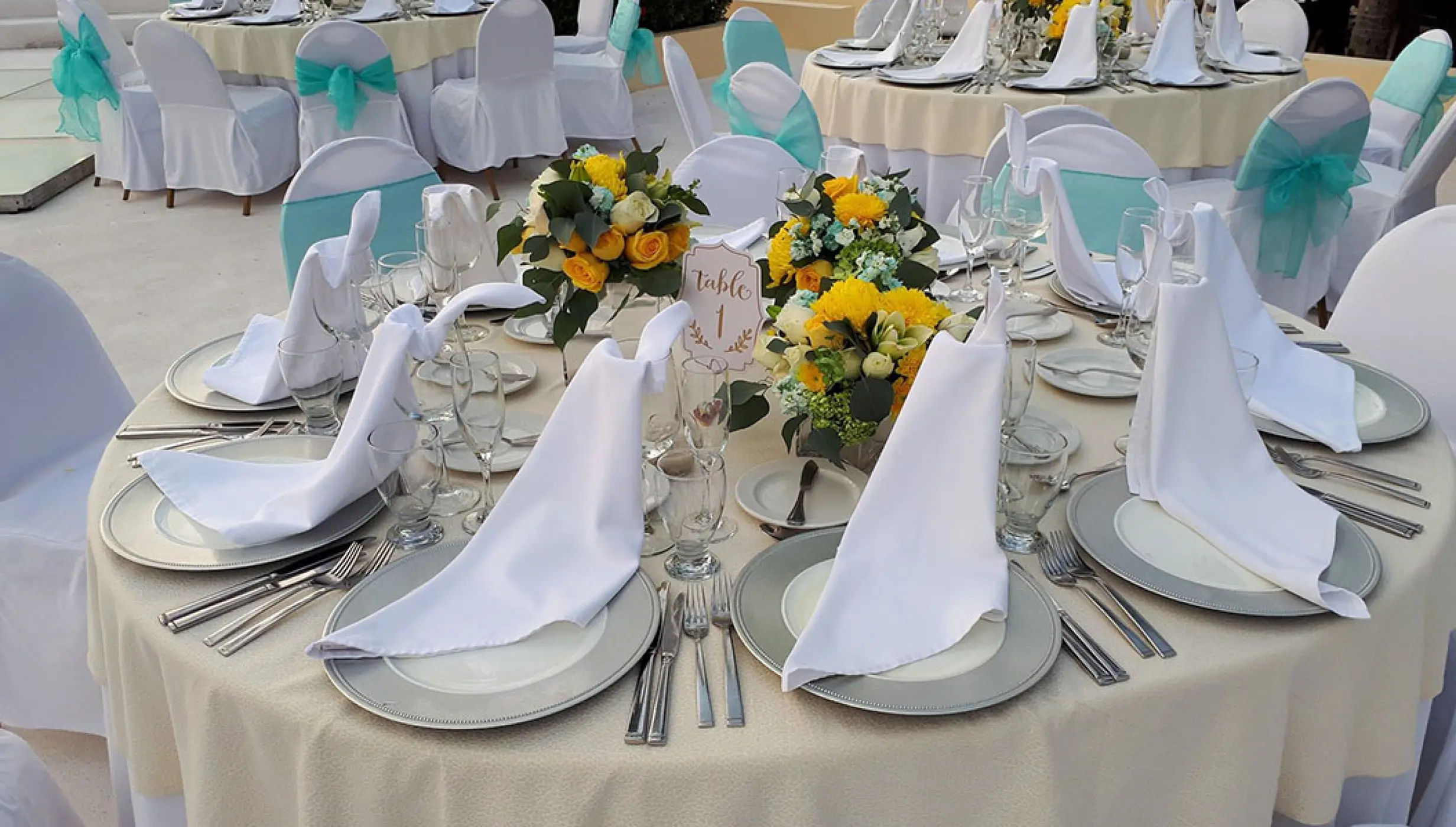 Reception decor at Barcelo Puerto Vallarta Destination Weddings.