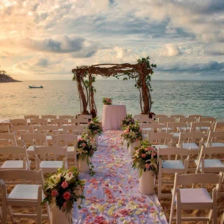 Ceremony decor at Barcelo Puerto Vallarta Destination Weddings.